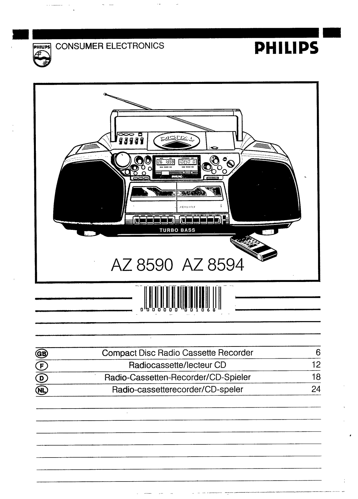 Philips AZ8594 User Manual