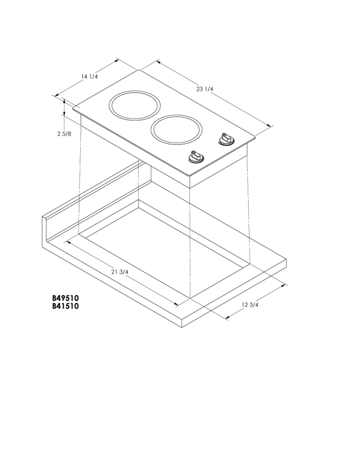 Kenyon B41510 Dimension Diagram