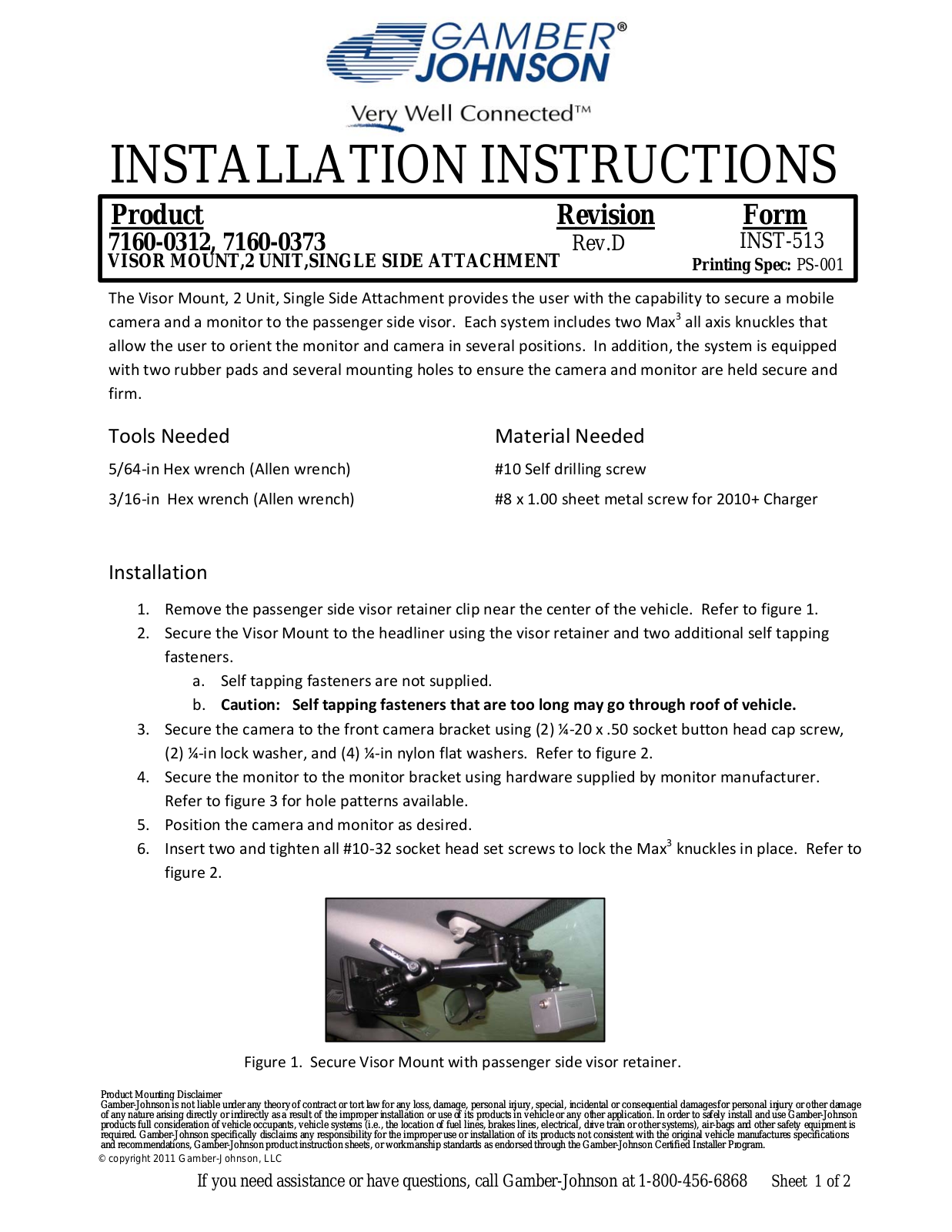 Gamber-Johnson 7160-0373 User Manual