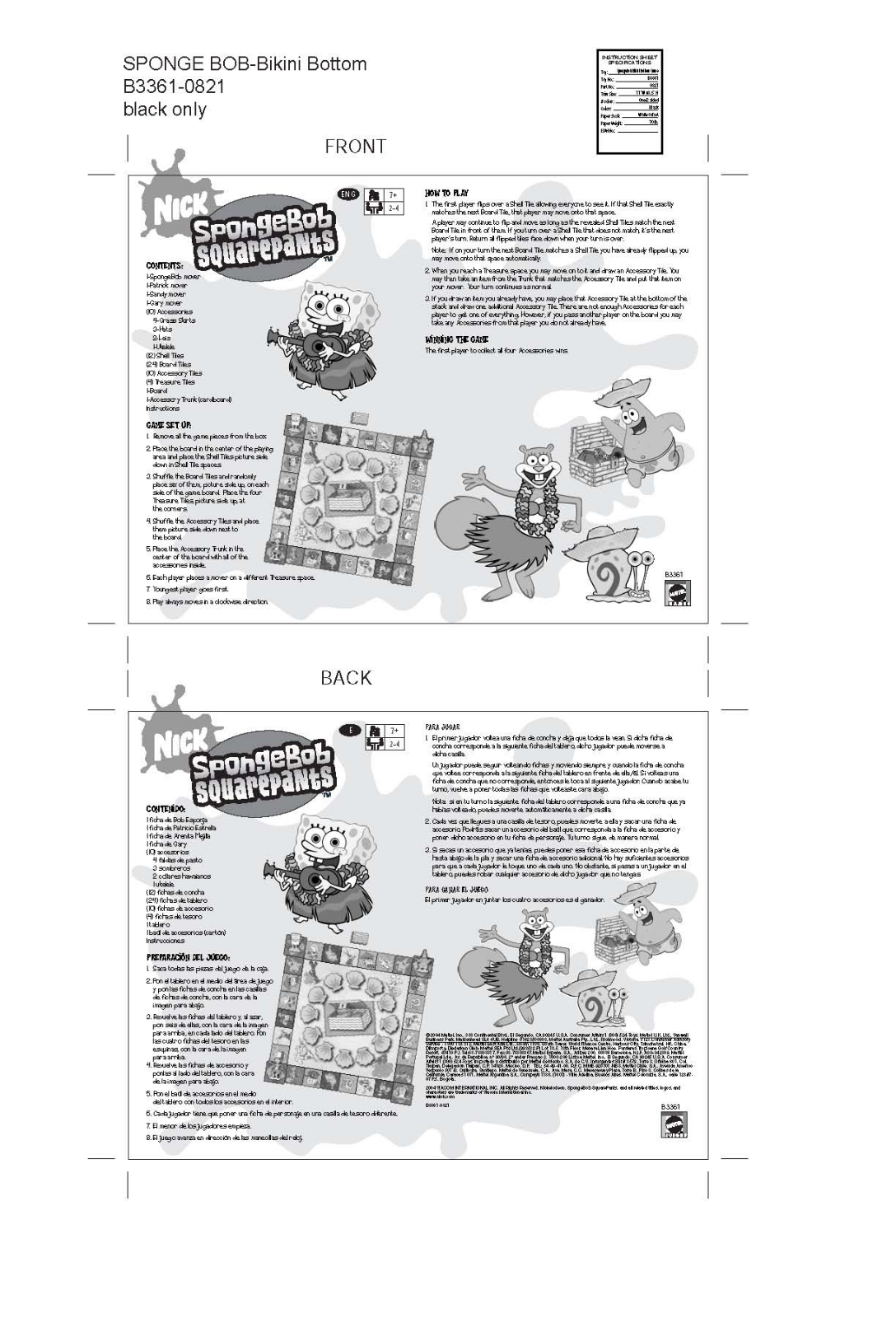 Fisher-Price B3361 Instruction Sheet