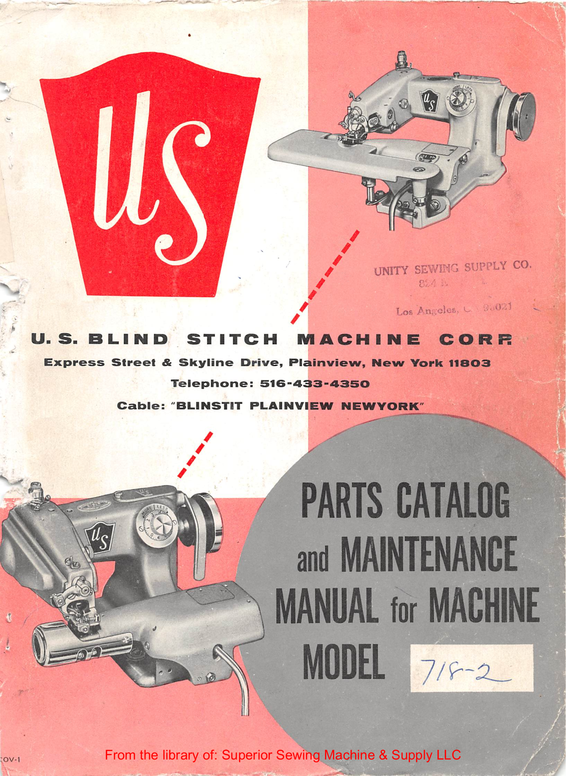 U S Blindstitch 718-2 Manual