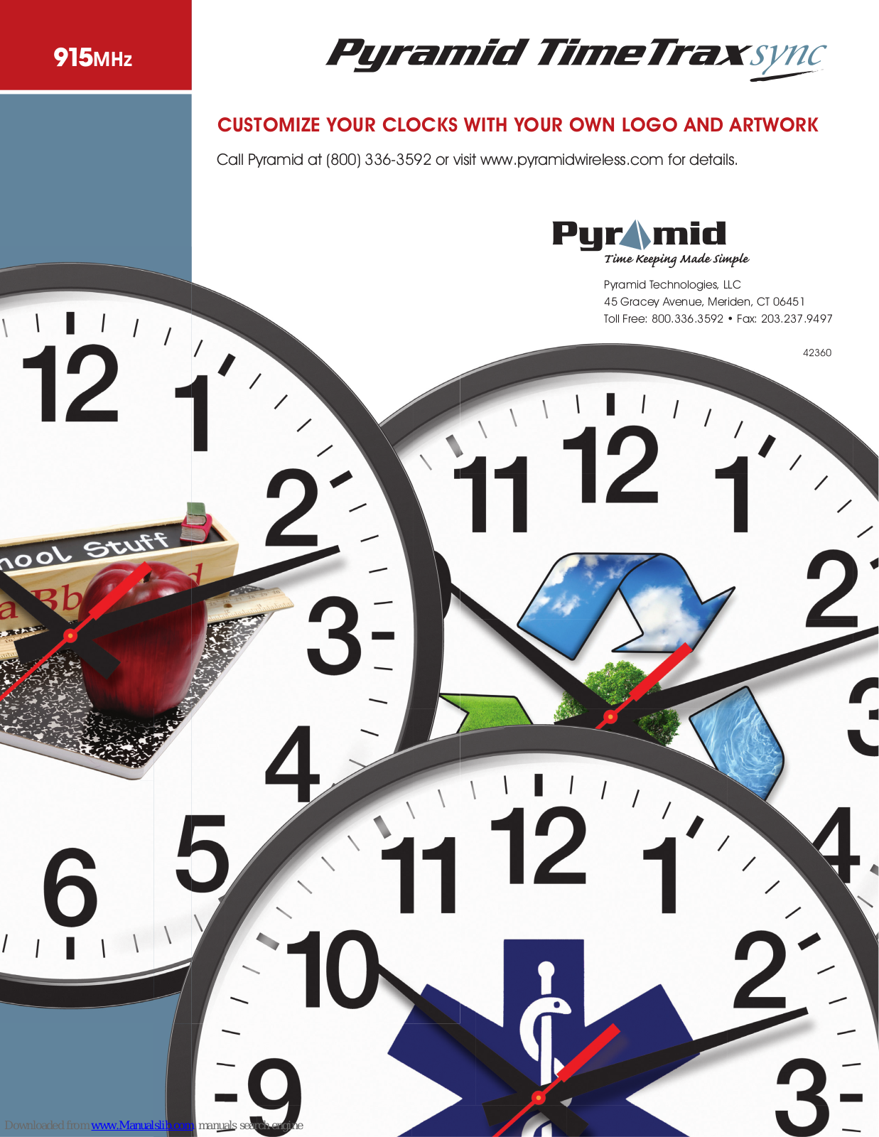 Pyramid TimeTrax Clock, TimeTrax sync Datasheet - ManualMachine.com