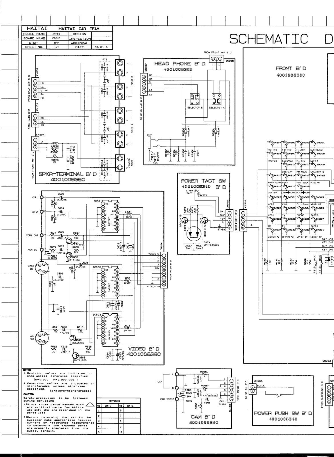 Harman Kardon AVR-51 Schematic