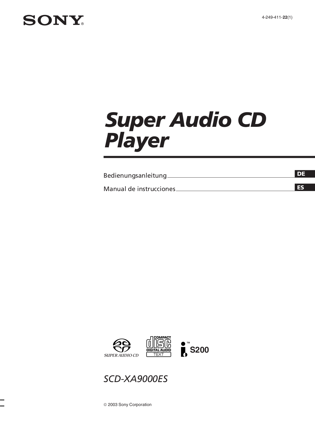 Sony SCD-XA9000ES User Manual