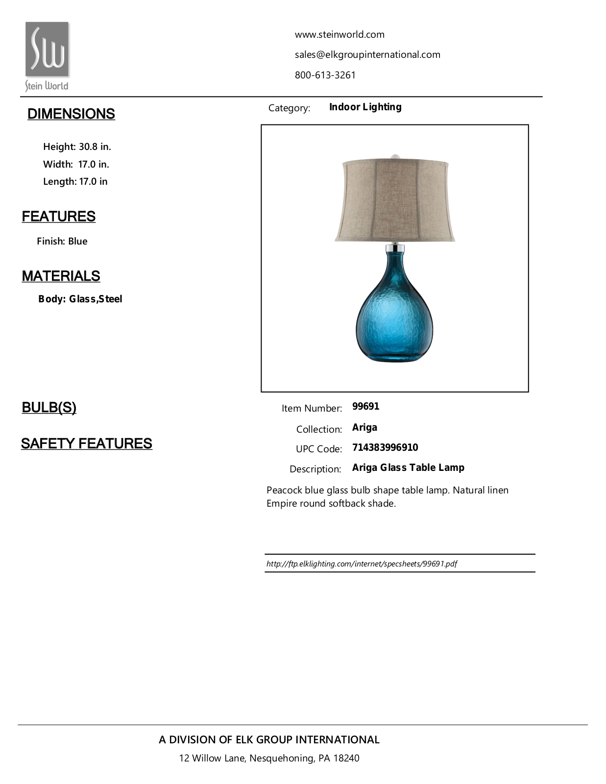 Stein World 99691 Specifications - ManualMachine.com