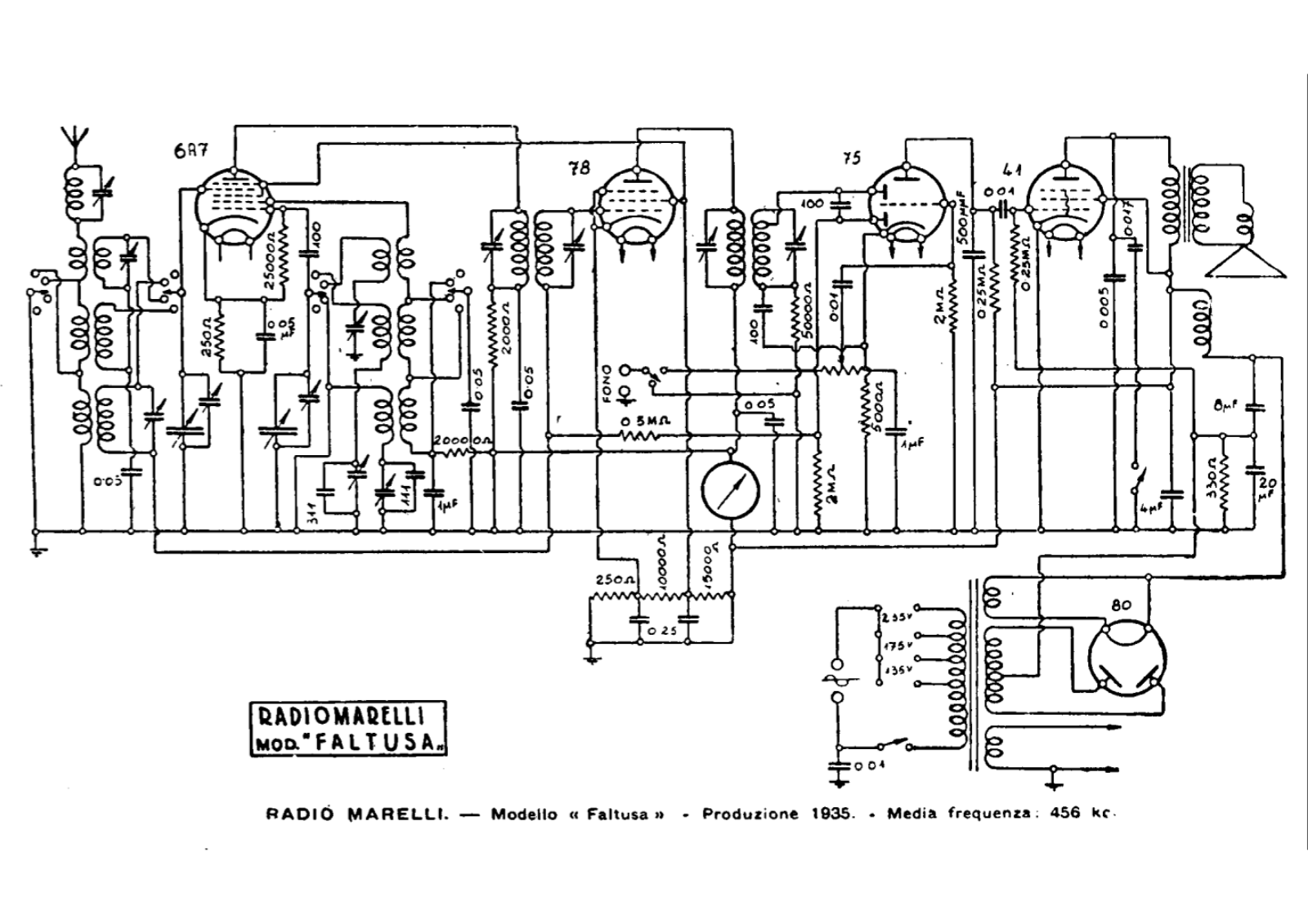 Radiomarelli faltusa schematic