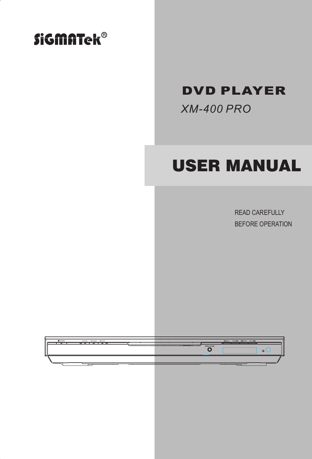 Sigmatek XM-400 PRO User manual