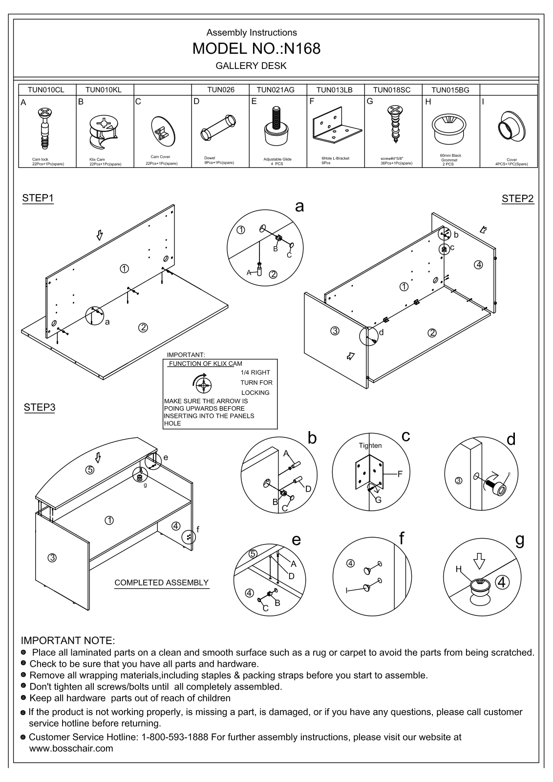 Boss N168DW Assembly Guide