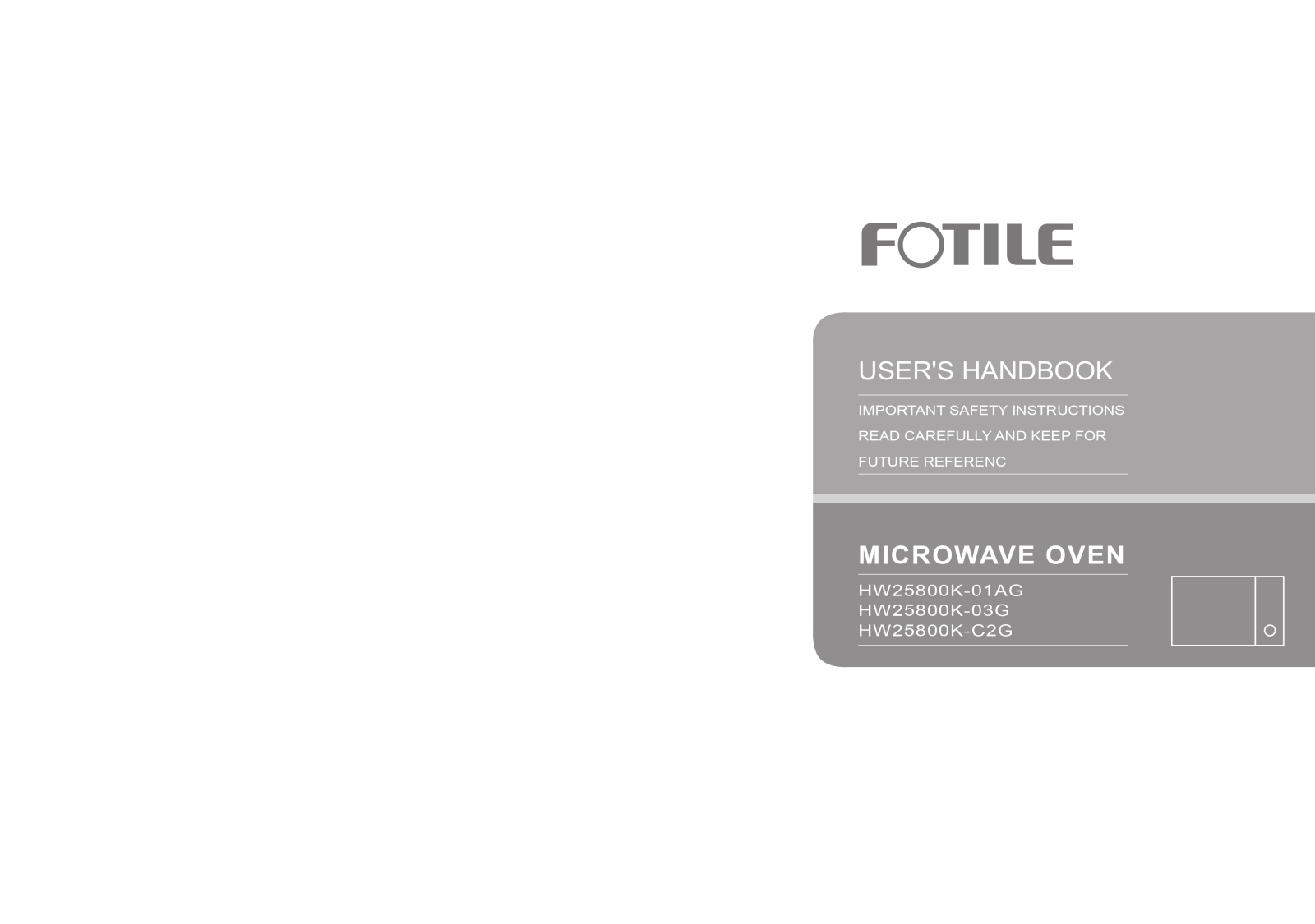 Fotile HW25800K01AG User Manual