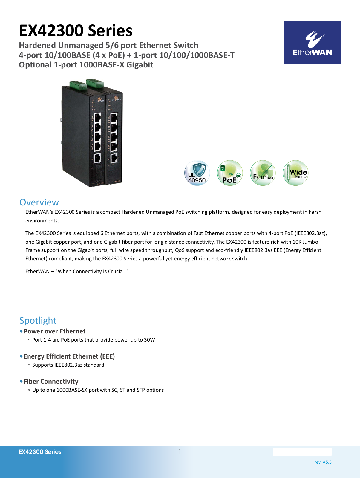 EtherWan EX42300 Series Data Sheet - ManualMachine.com
