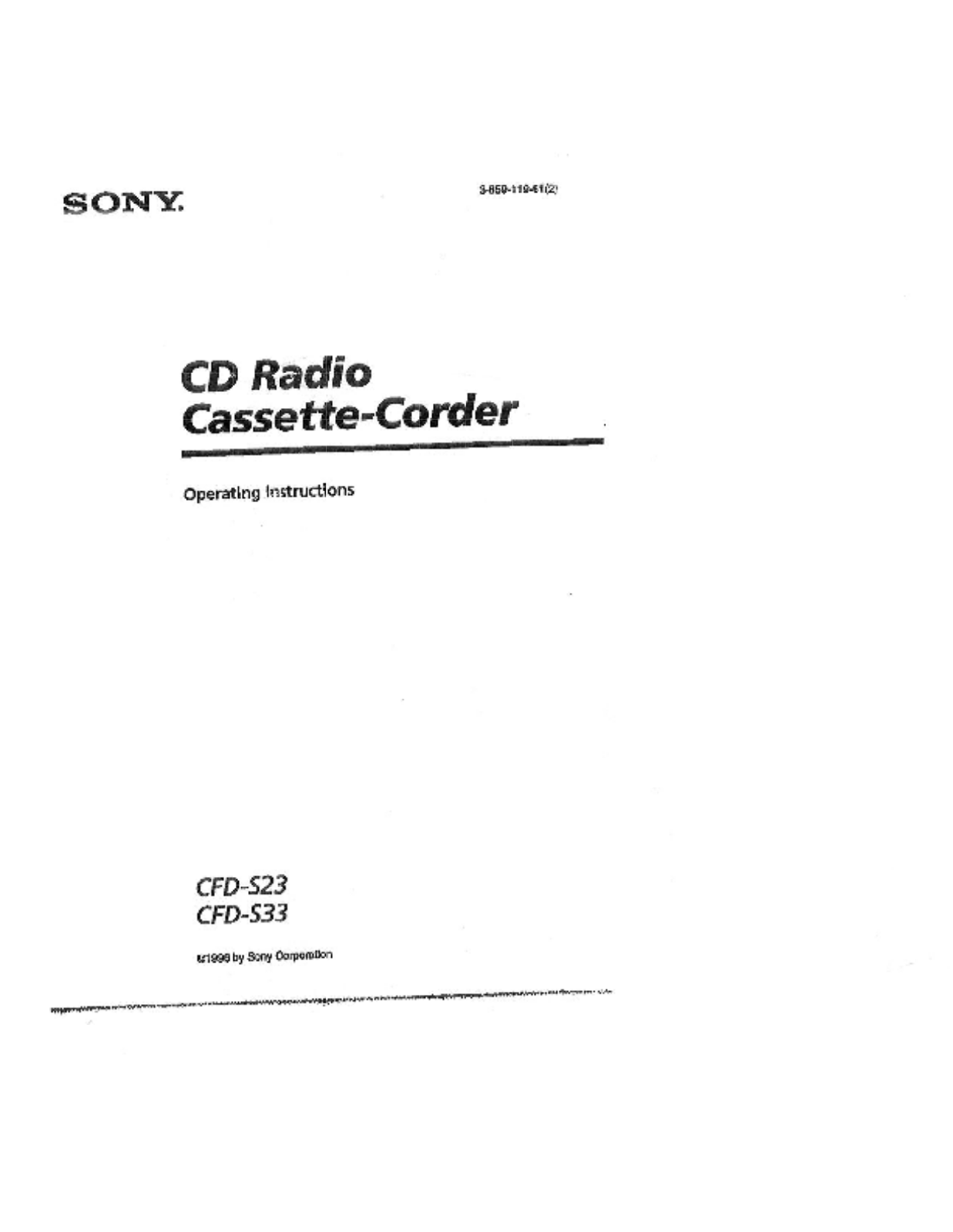 Sony CFD-S33 User Manual