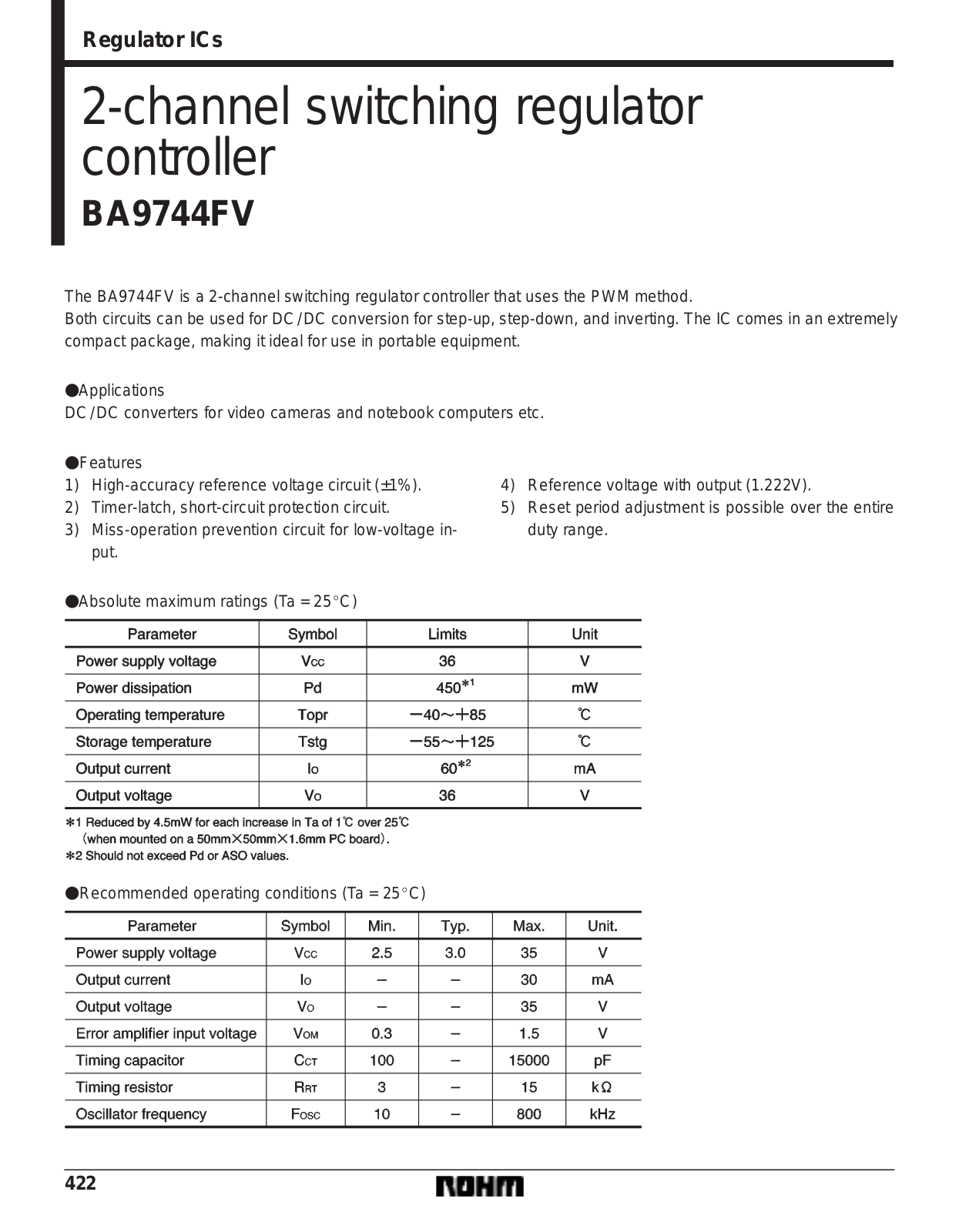 ROHM BA9744FV Datasheet