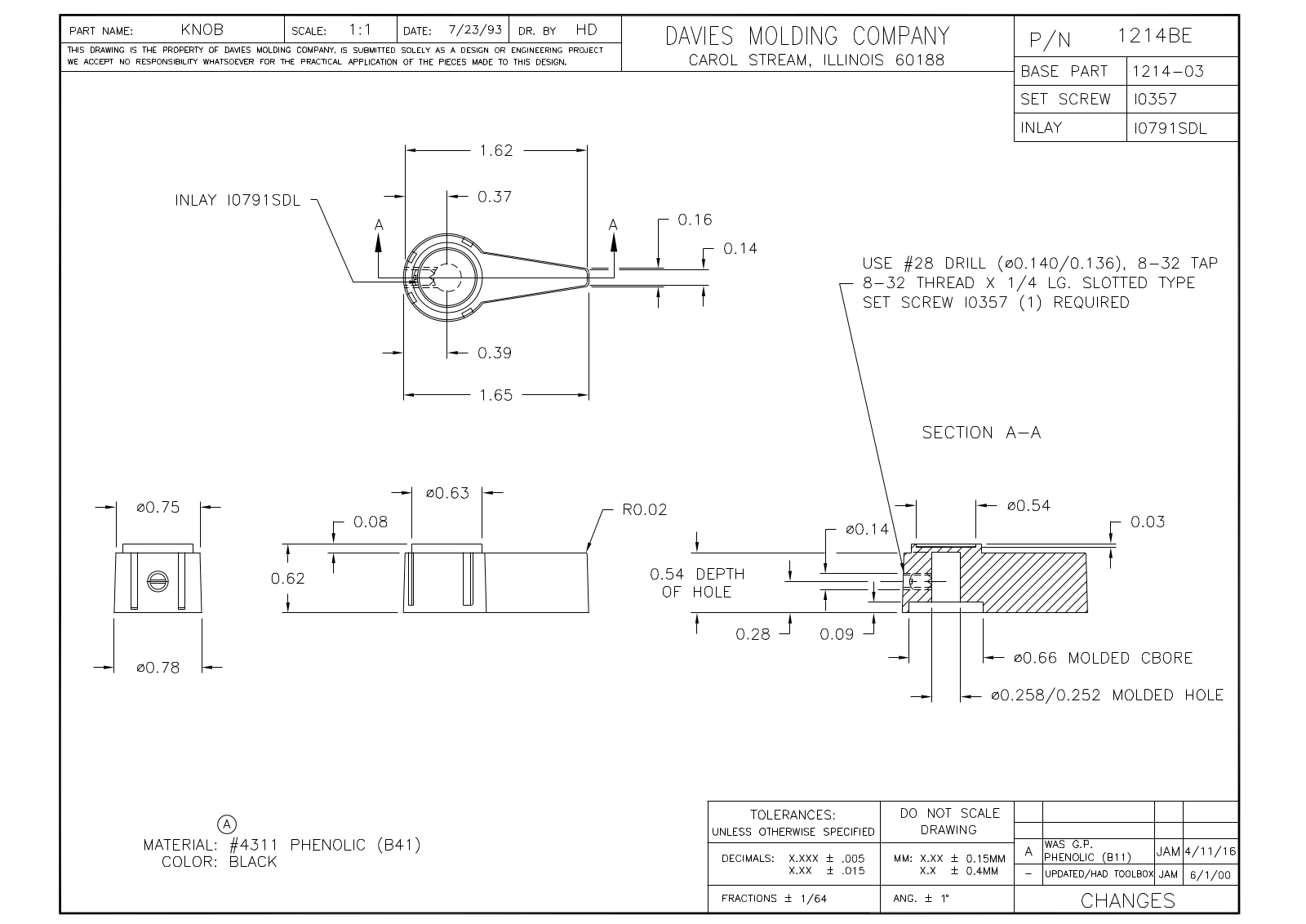 Davies Molding 1214BE Reference Drawing