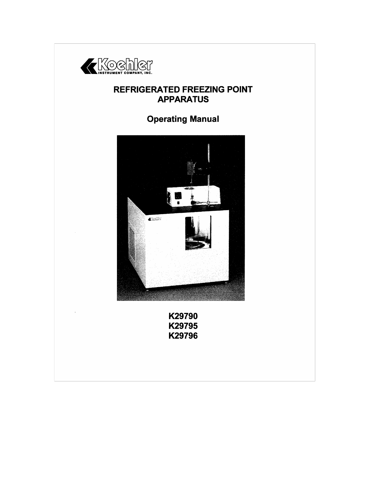 Koehler K29795, K29790 Instruction Manual