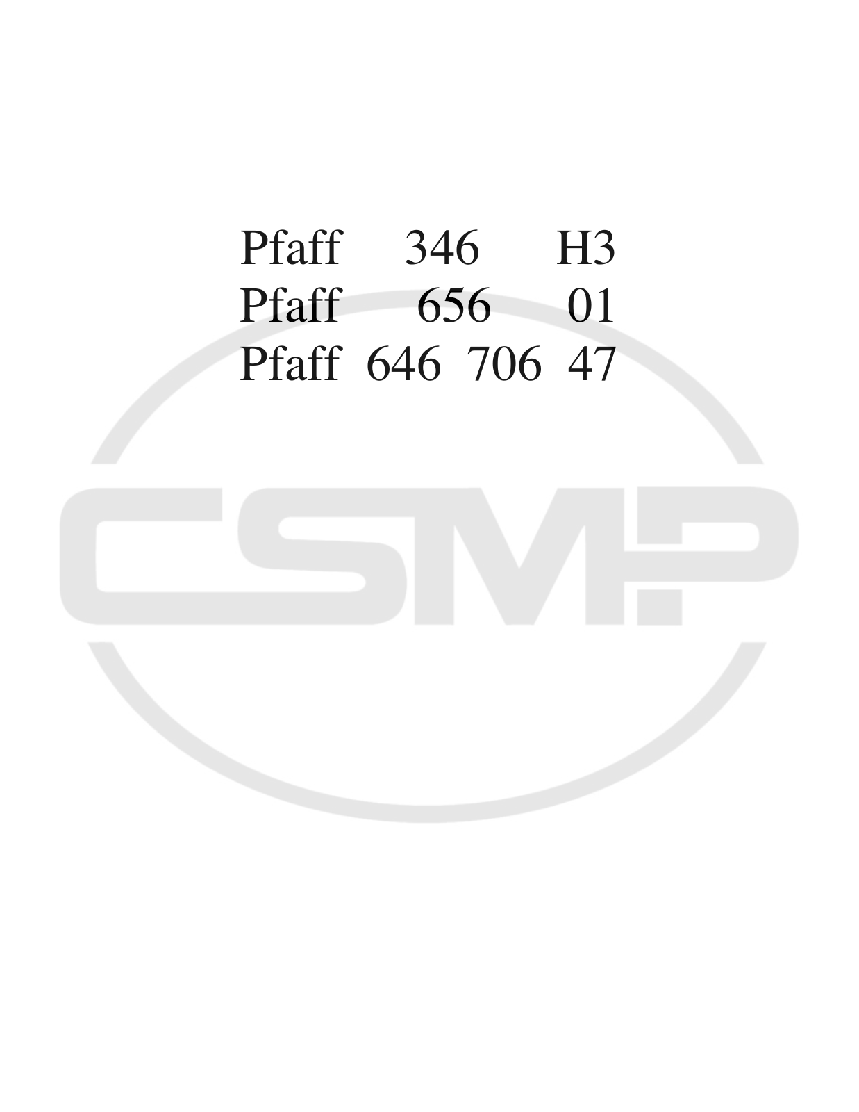 Pfaff 656 Parts Book