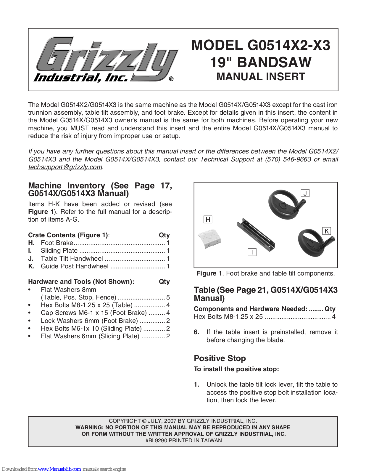 Grizzly EXTREME G0514X2, EXTREME G0514X3, EXTREME G0513X, EXTREME G0514X Owner's Manual