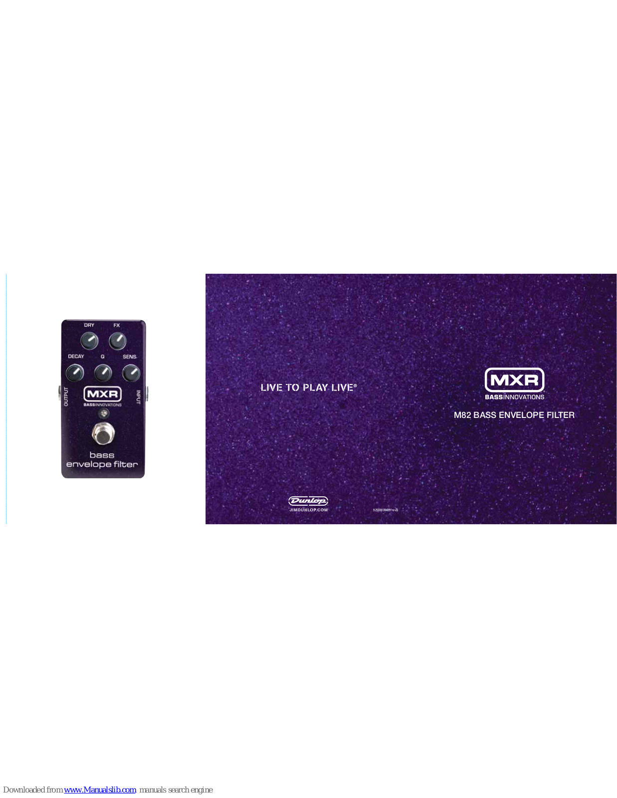 mxr m82 bass envelope filter User Manual