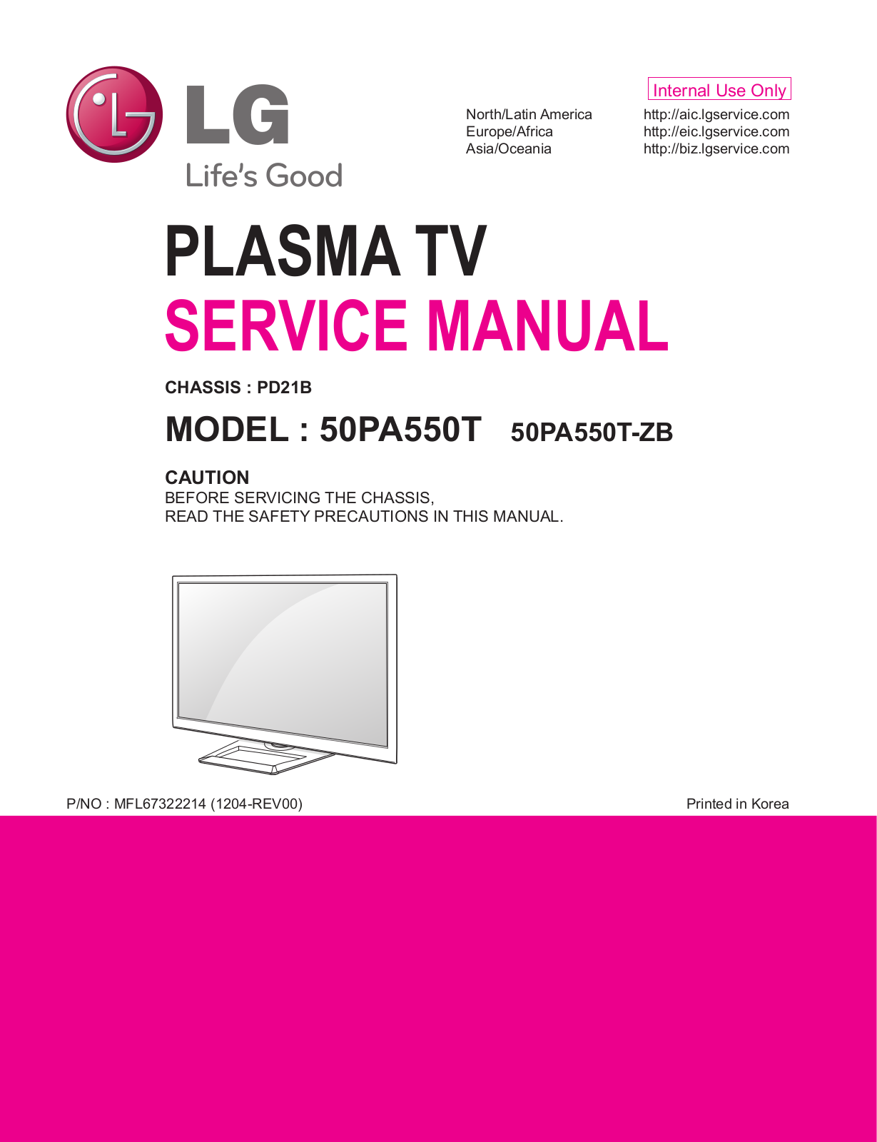 LG 50PA550T-ZB Schematic