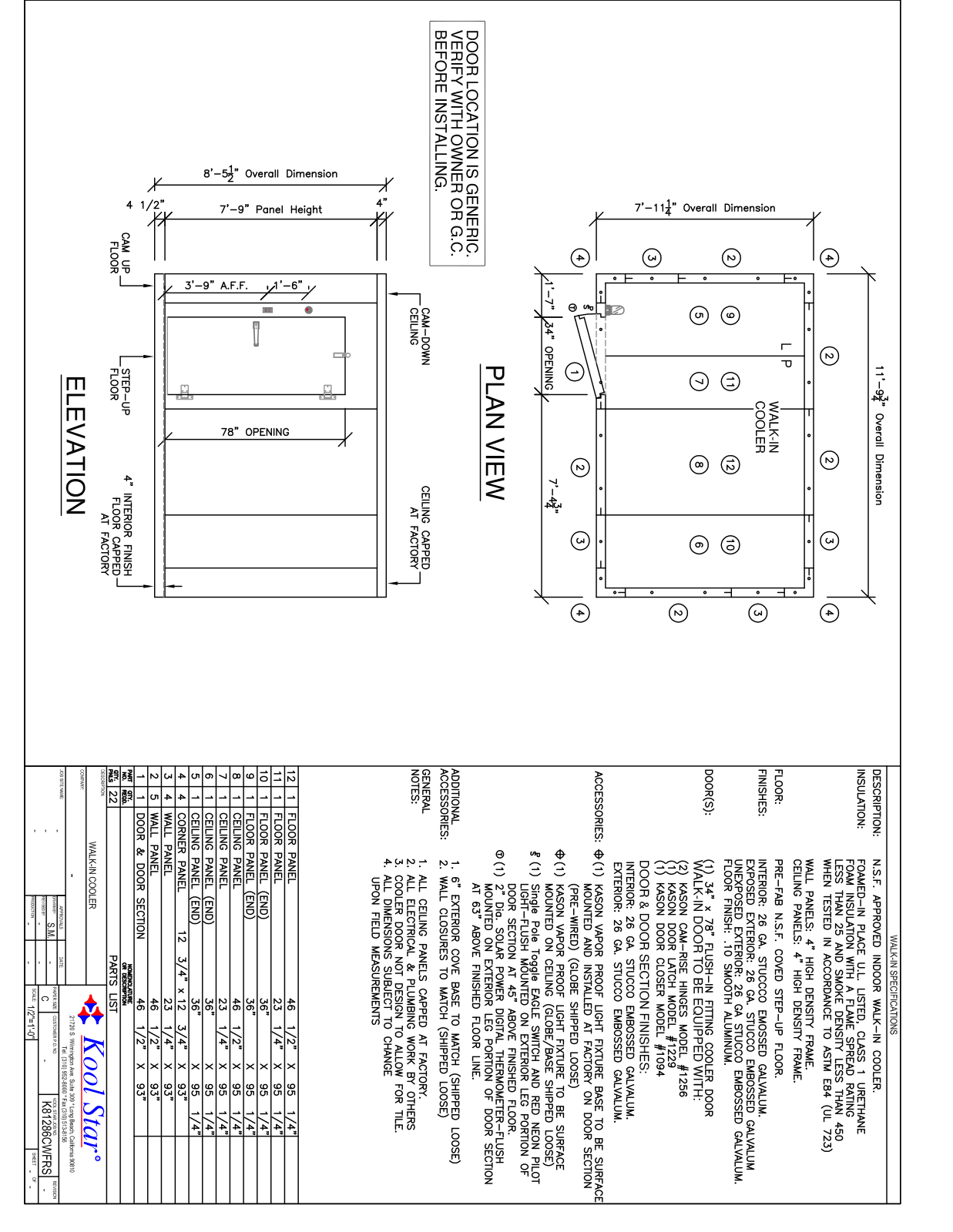 Kool Star K81286CWFRS Parts Diagram