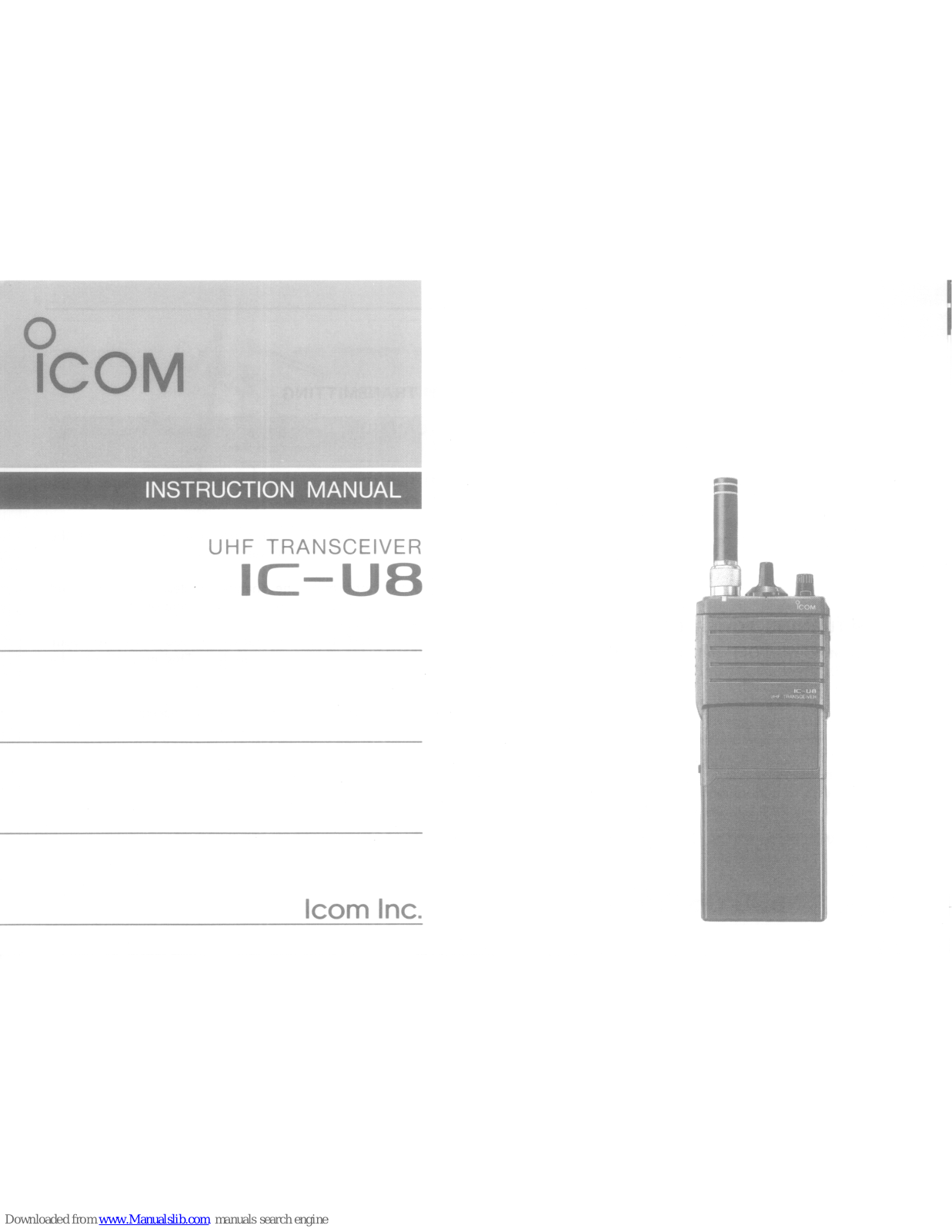 Icom IC-U8 Instruction Manual