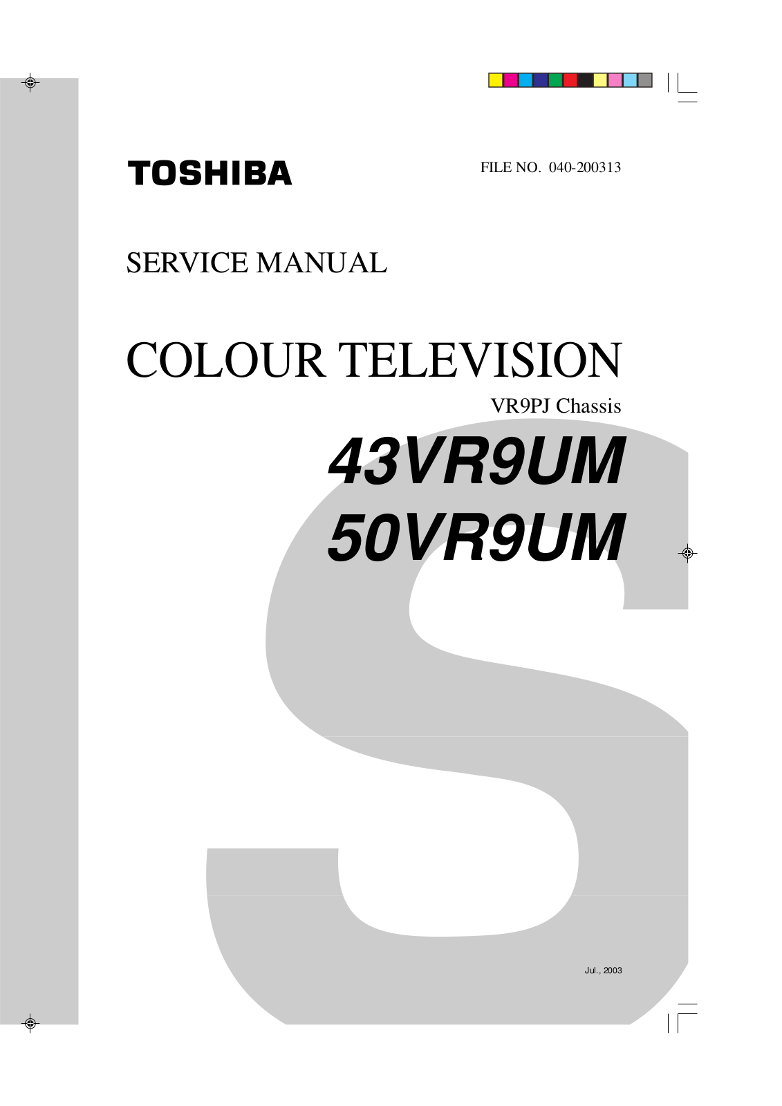 Toshiba 43VR9UM, 50VR9UM Schematic
