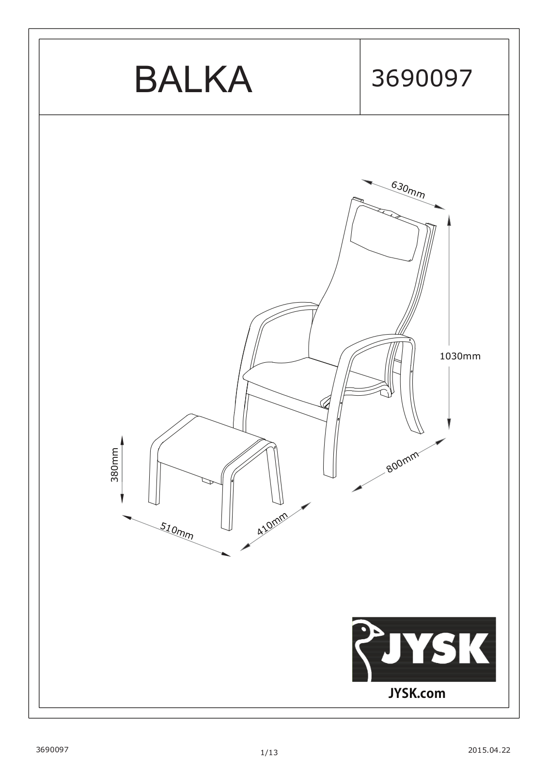 JYSK Balka User Manual