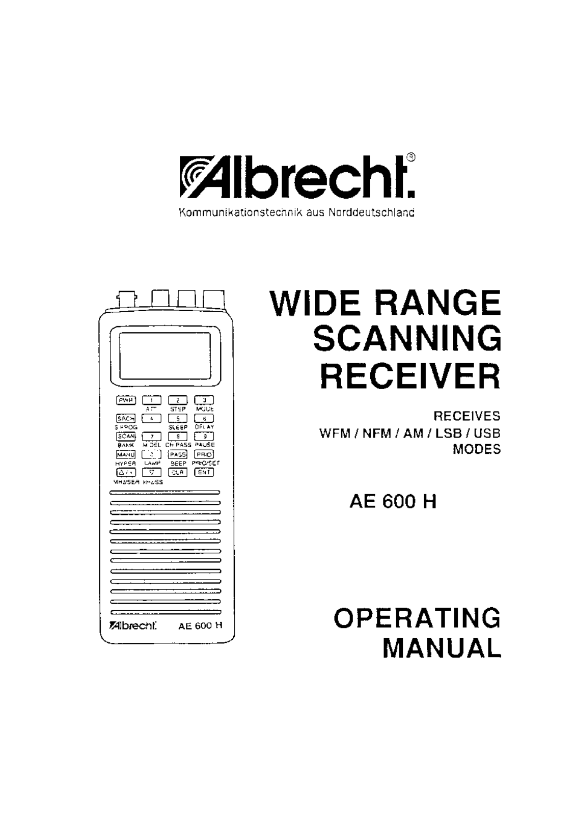 Albrecht AE600H User Guide