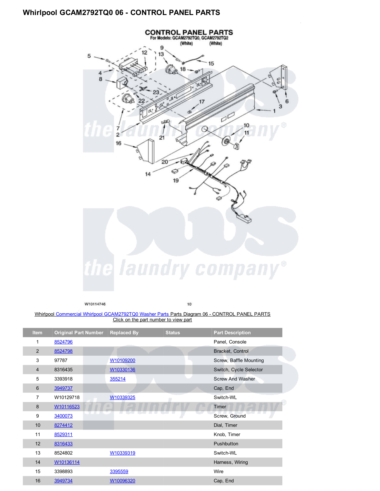 Whirlpool GCAM2792TQ0 Parts Diagram