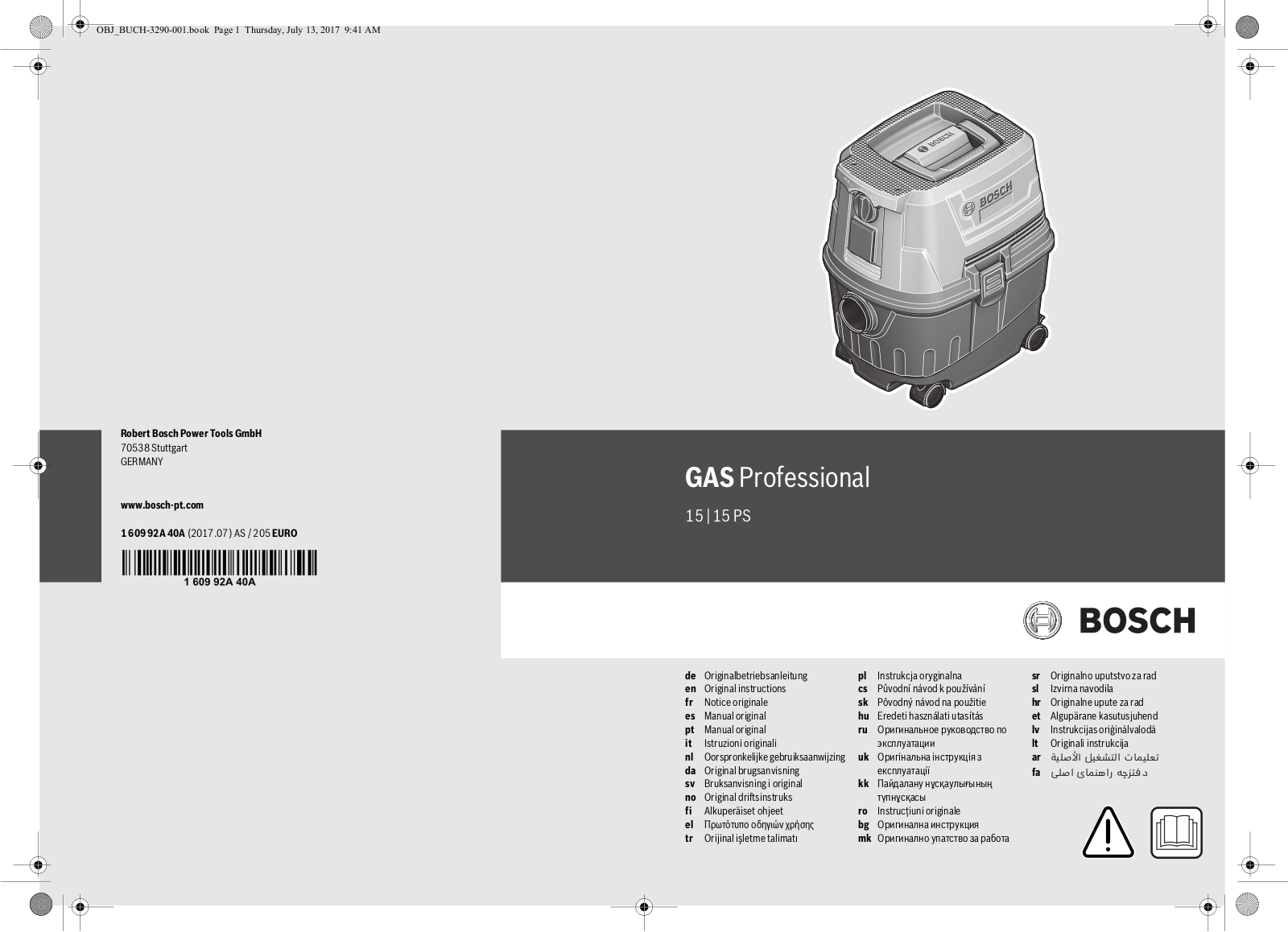 Bosch GAS 15 User Manual