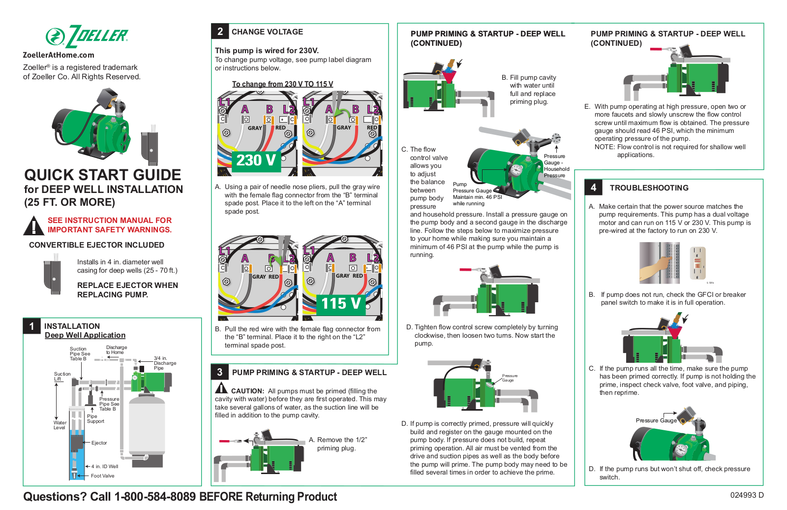 Zoeller Deep Well QUICK START GUIDE