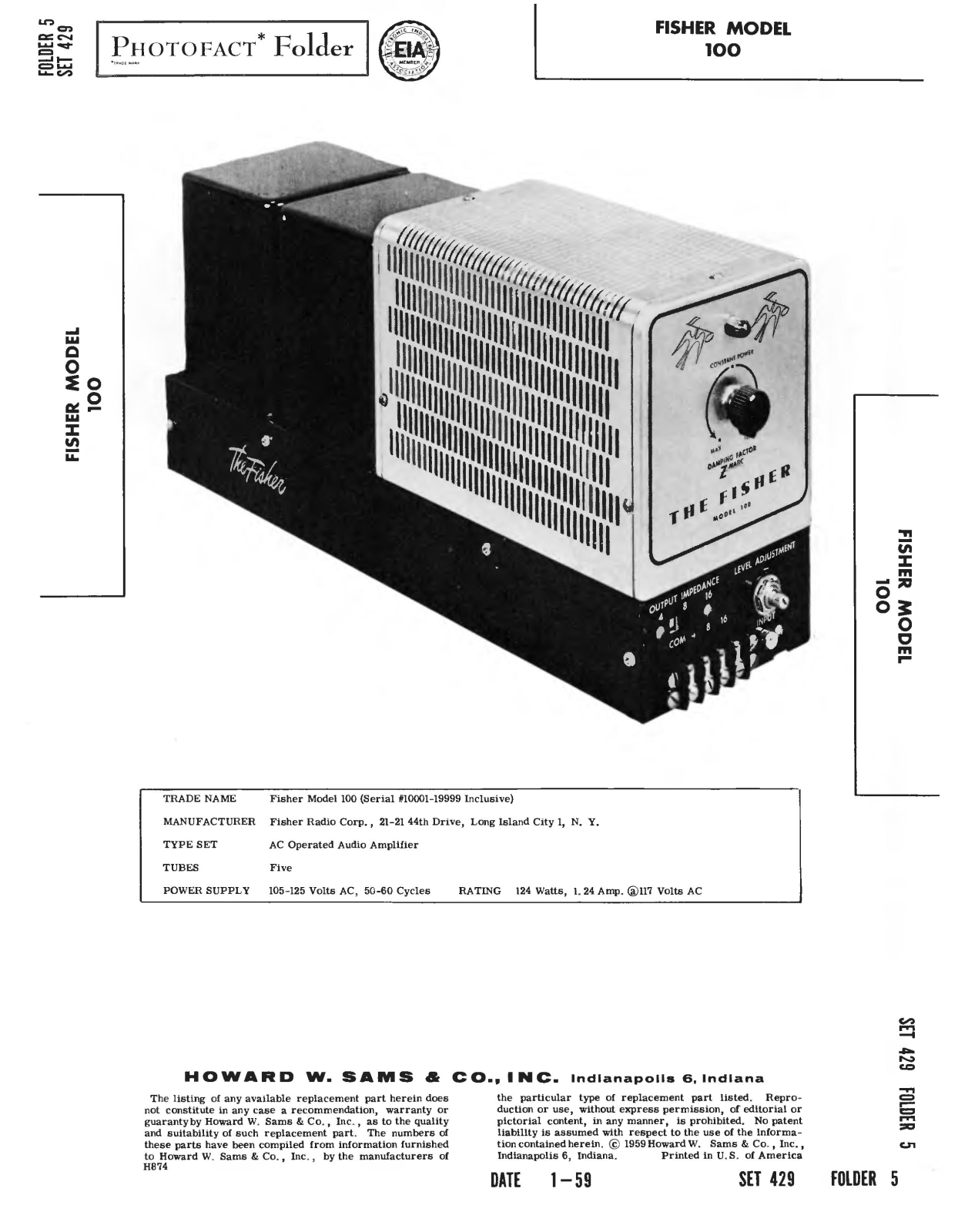 Fisher 100-Tube Service Manual