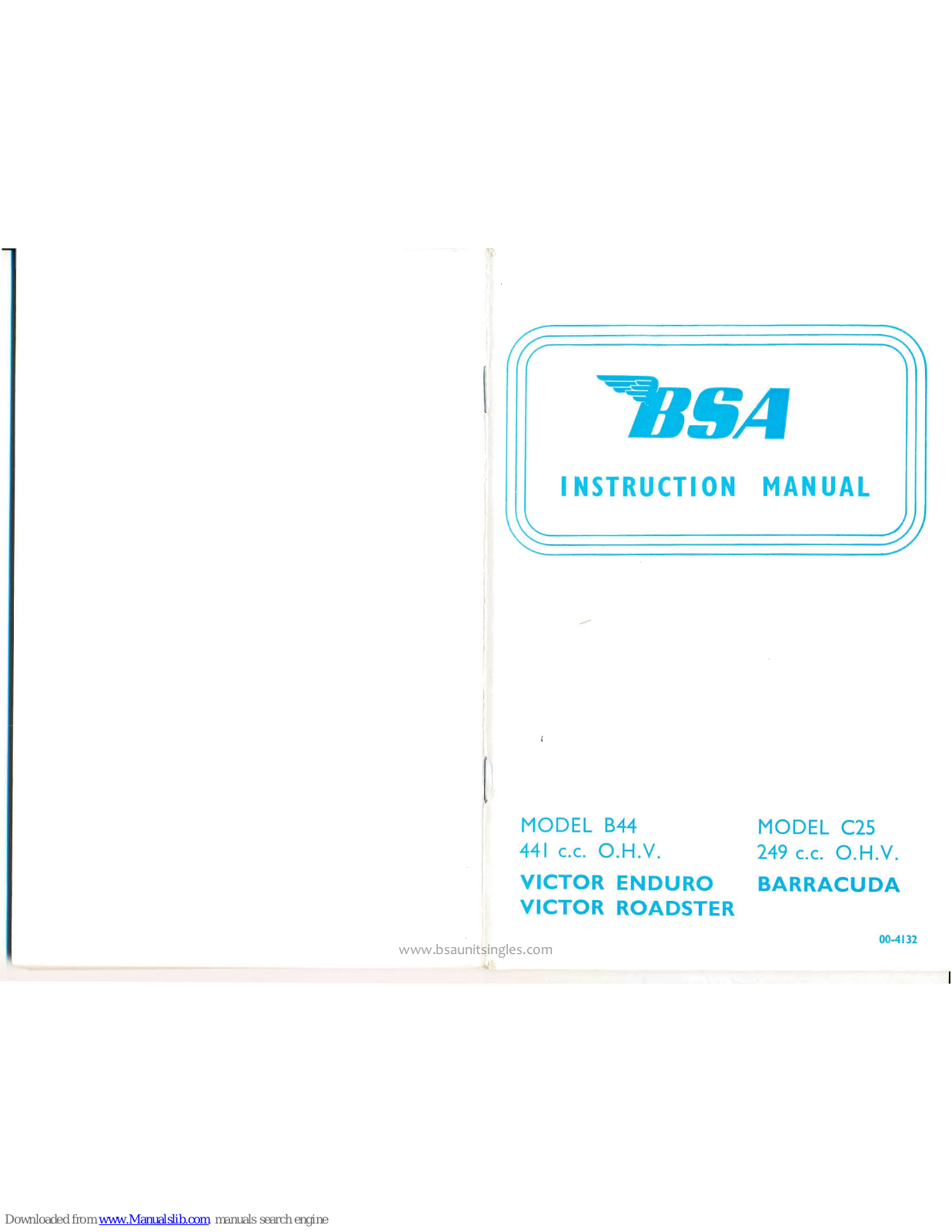 BSA B44, C25 Instruction Manual - ManualMachine.com