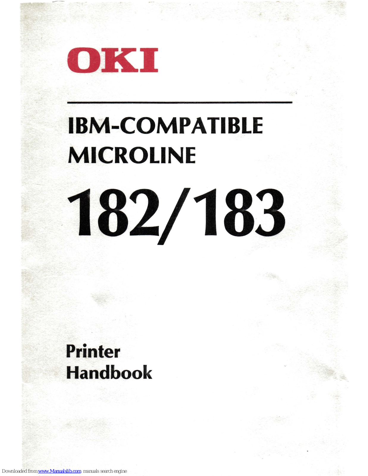Oki 182, 183 Handbook - ManualMachine.com