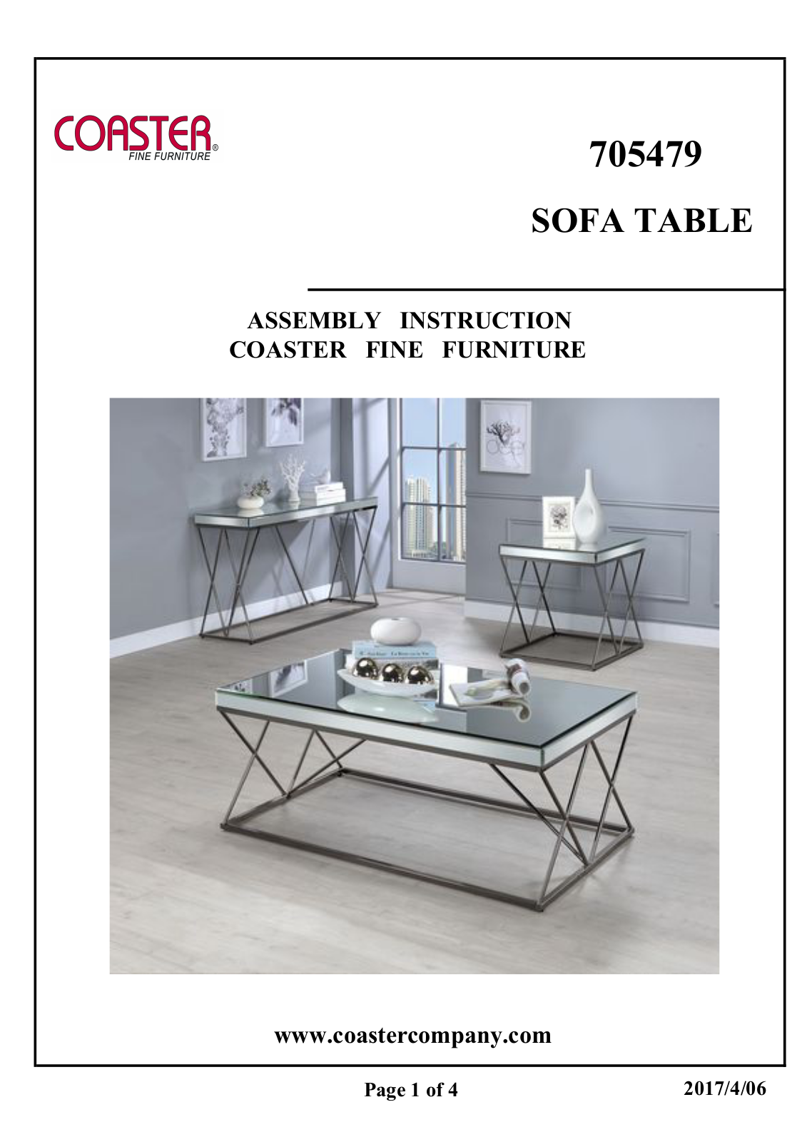 Coaster 705479 Assembly Guide