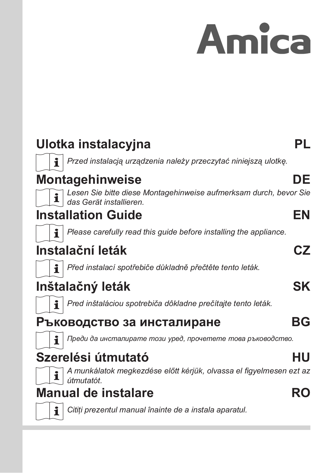 AMICA BK313.3 F, EKGC 16168 Assembly Manual