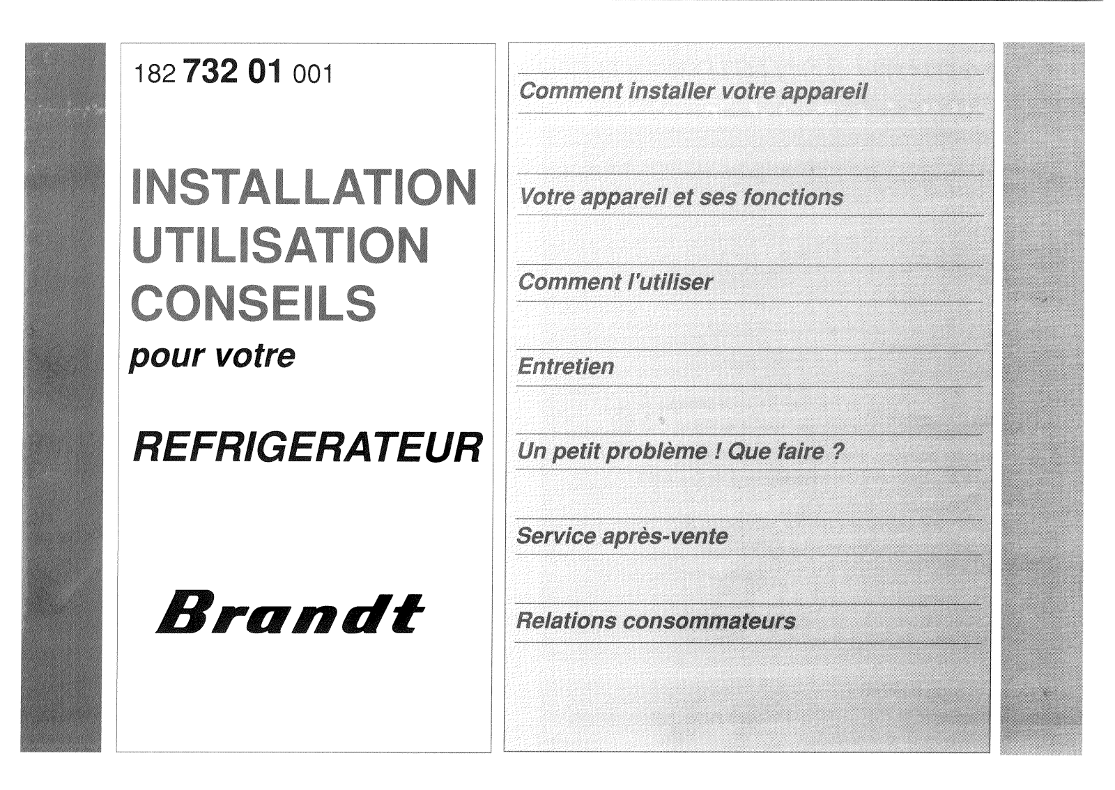 BRANDT HNV3080B User Manual