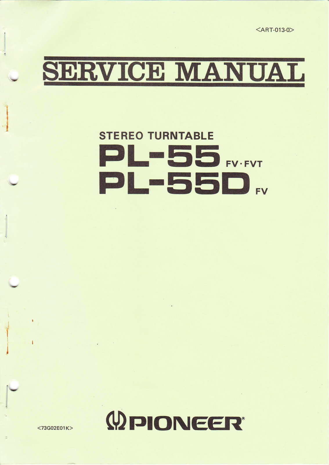 Pioneer PL-55 Service manual