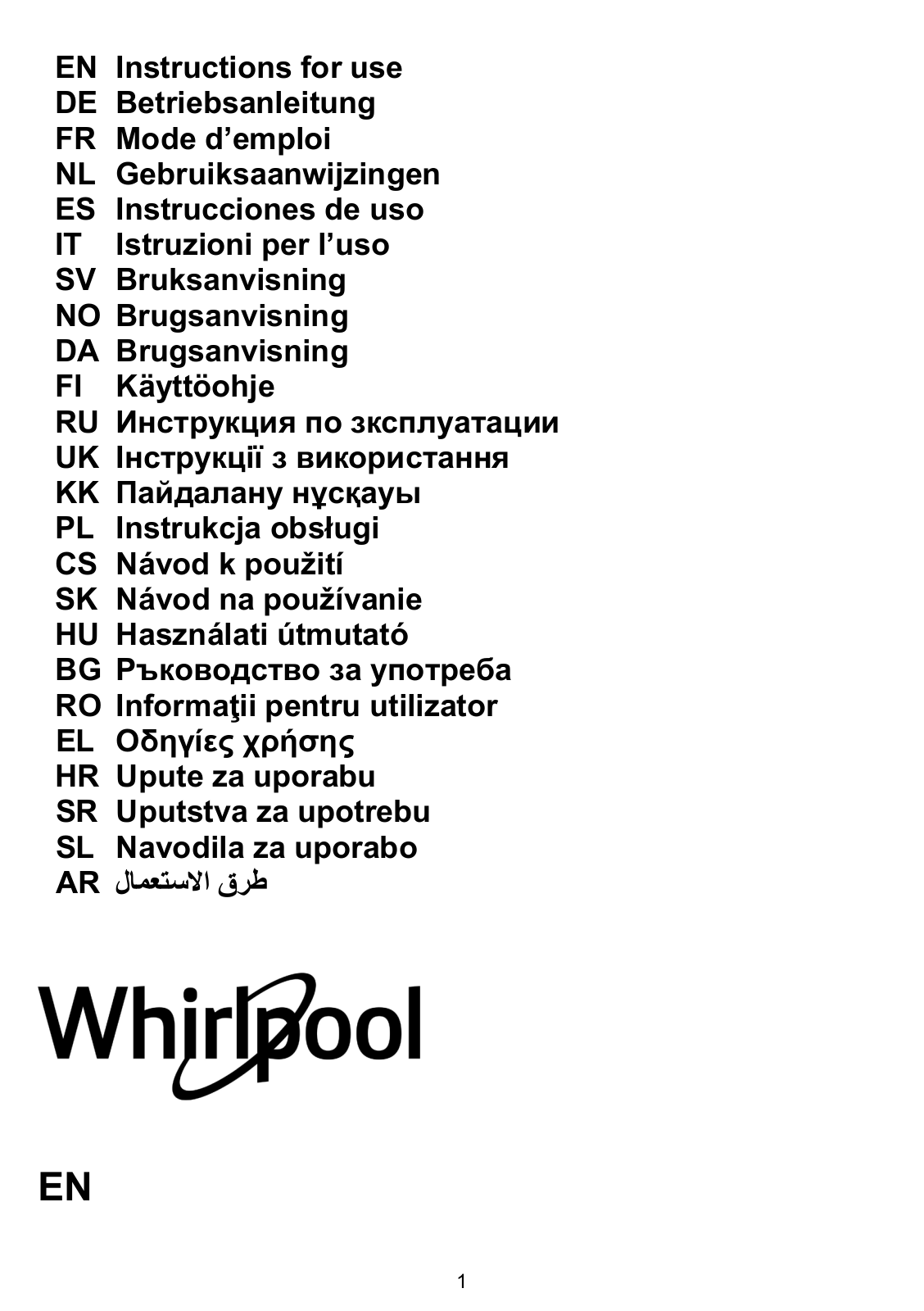 WHIRLPOOL AKR 038 G BL User Manual