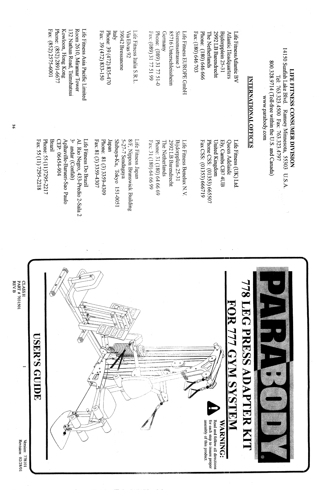 ParaBody 778 User Manual