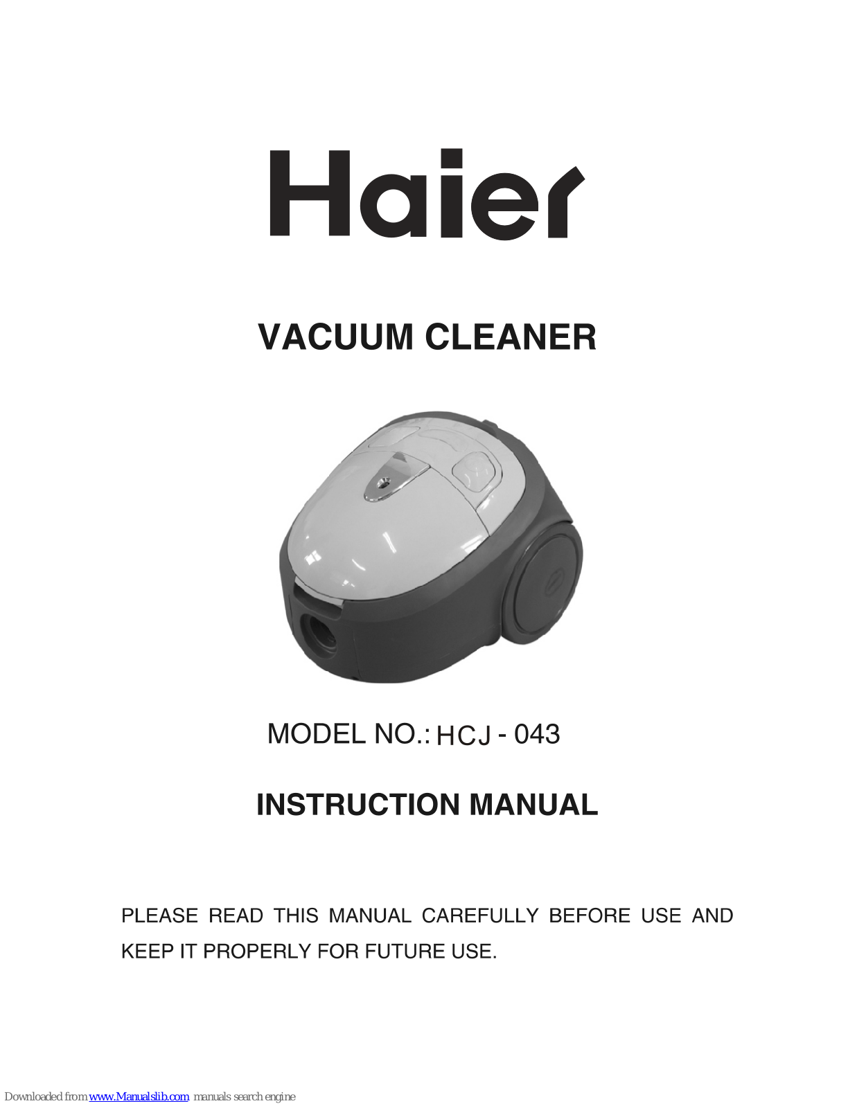 Haier HCJ-043 Instruction Manual