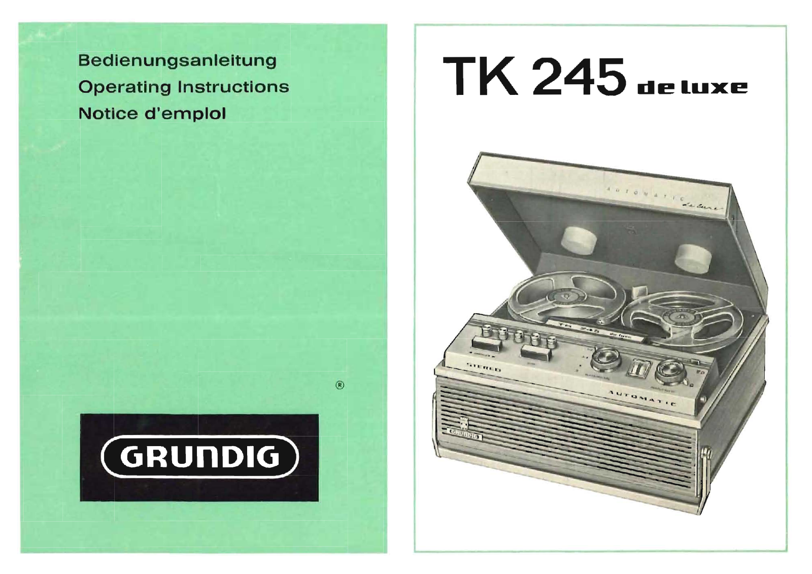 Grundig TK-245-de-Luxe Owners Manual