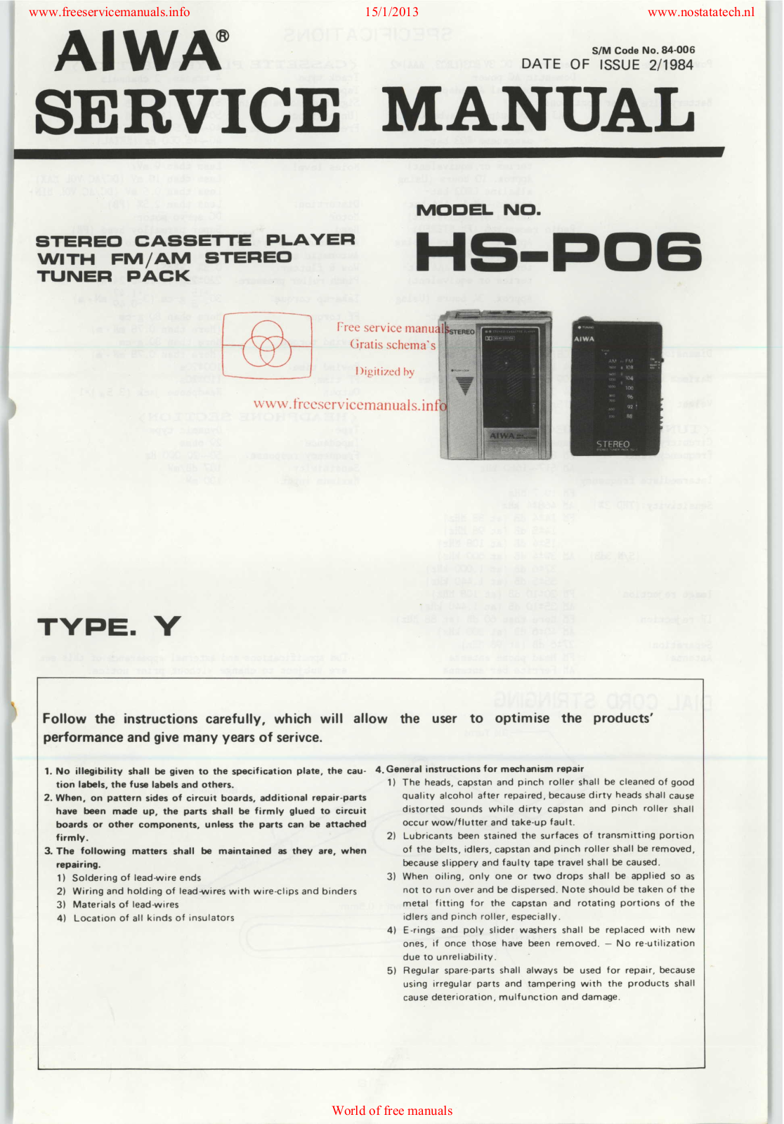 aiwa hs-p06 User Manual