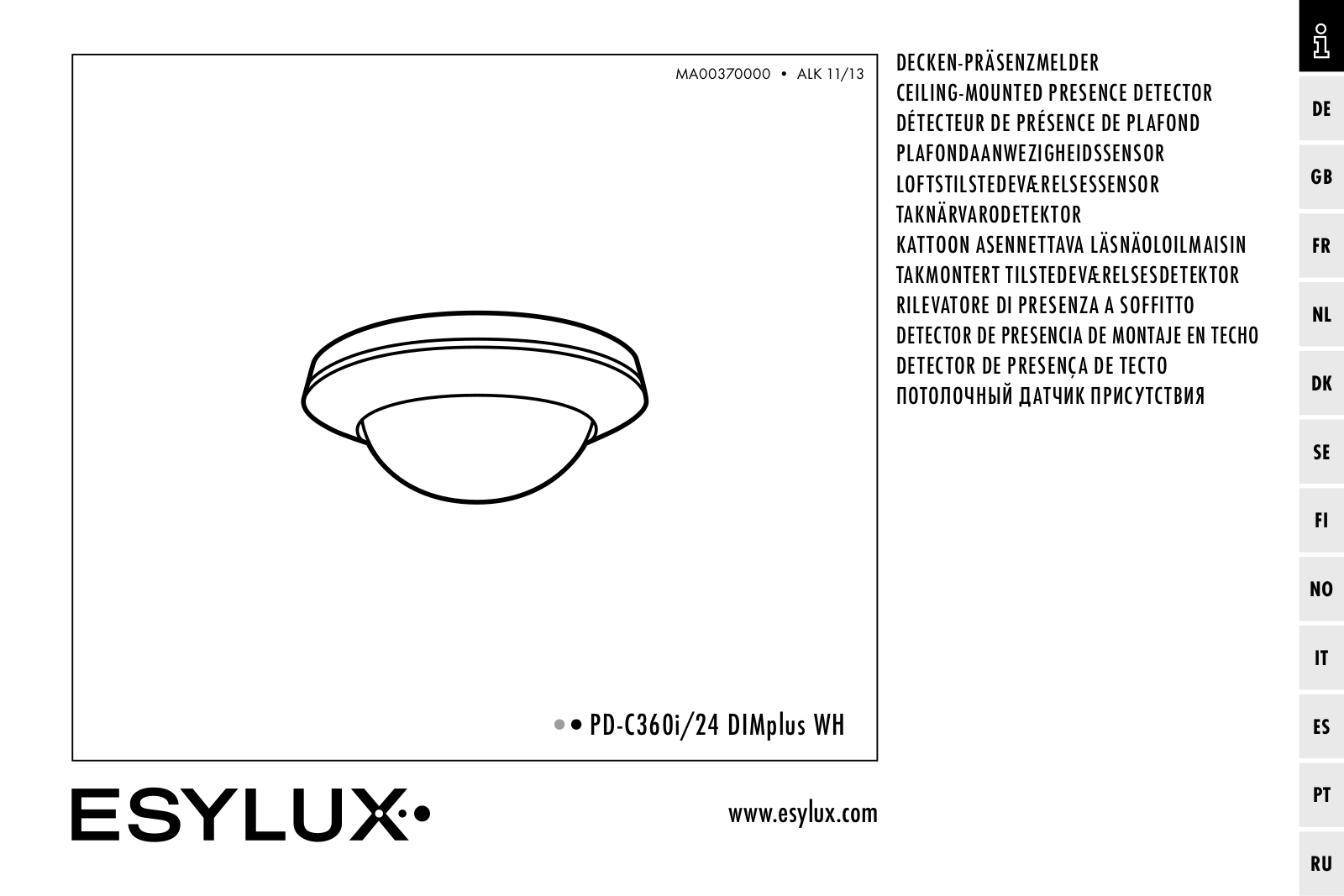 ESYLUX PD-C360i/24 DIMplus User Manual