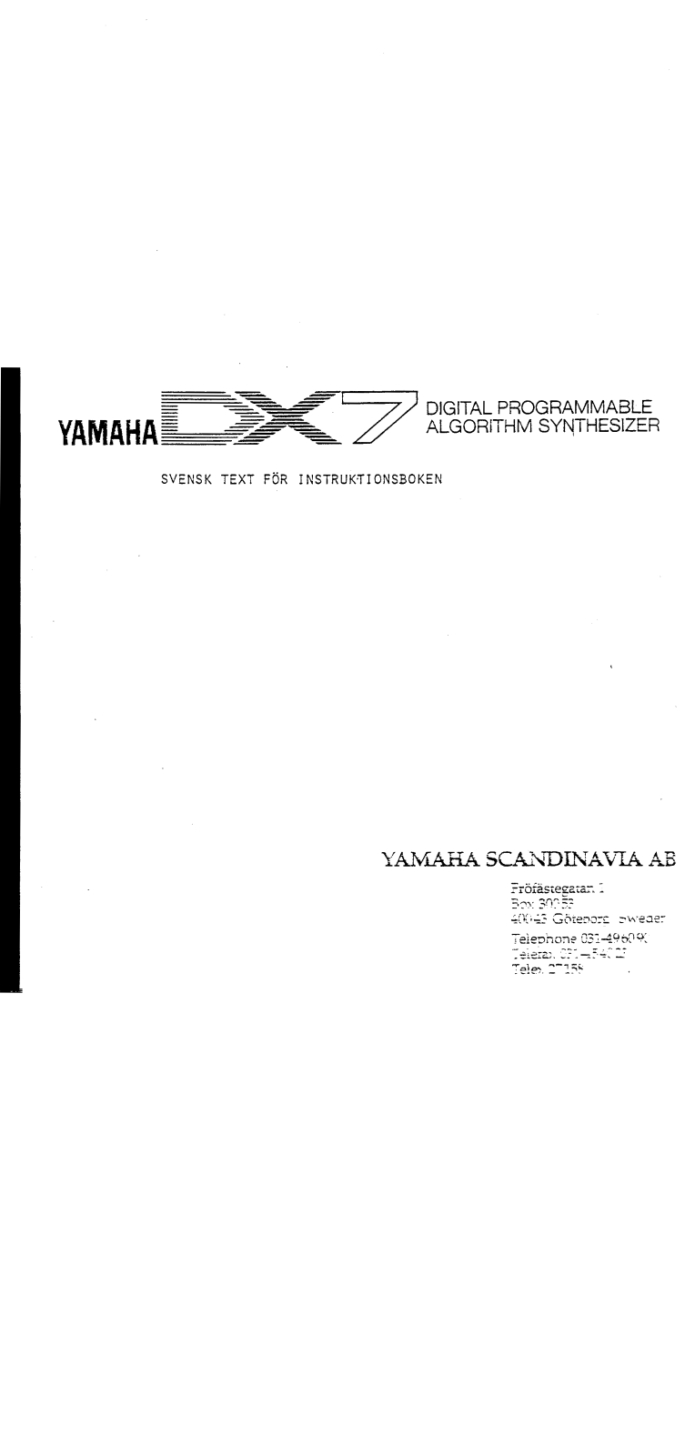 Yamaha DX7 User Manual