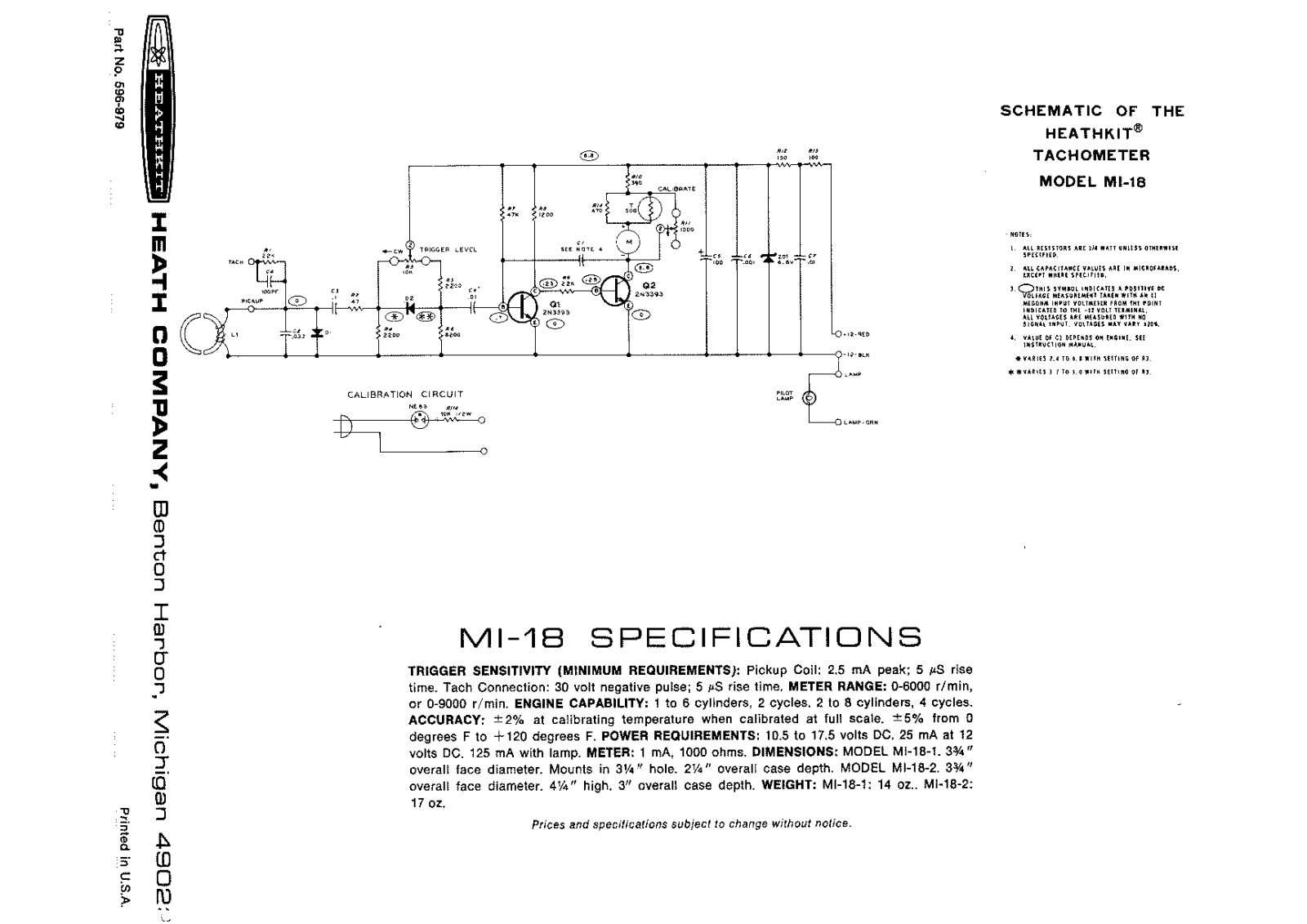 Heathkit mi 18 schematic