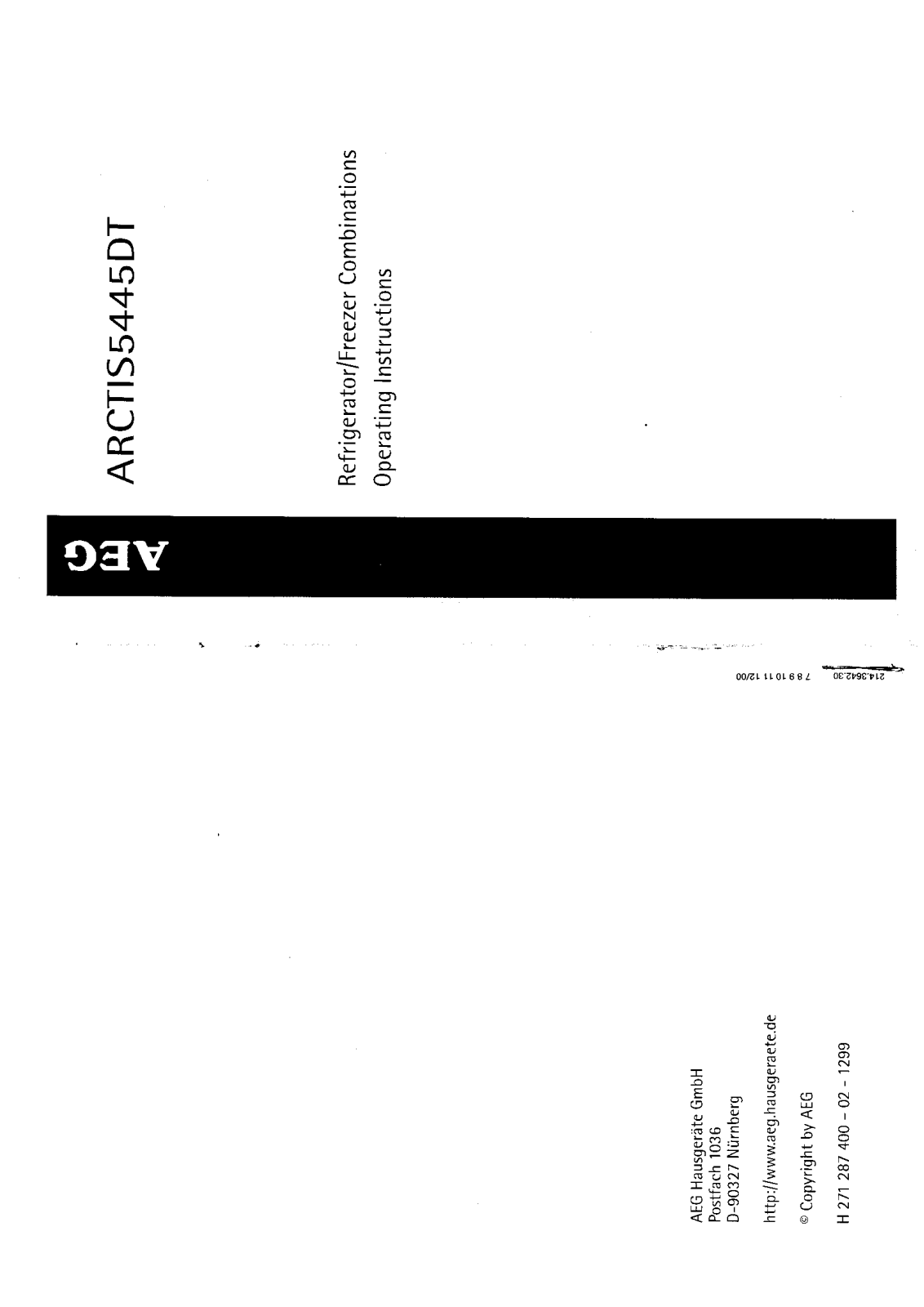 AEG A5445DT Manual
