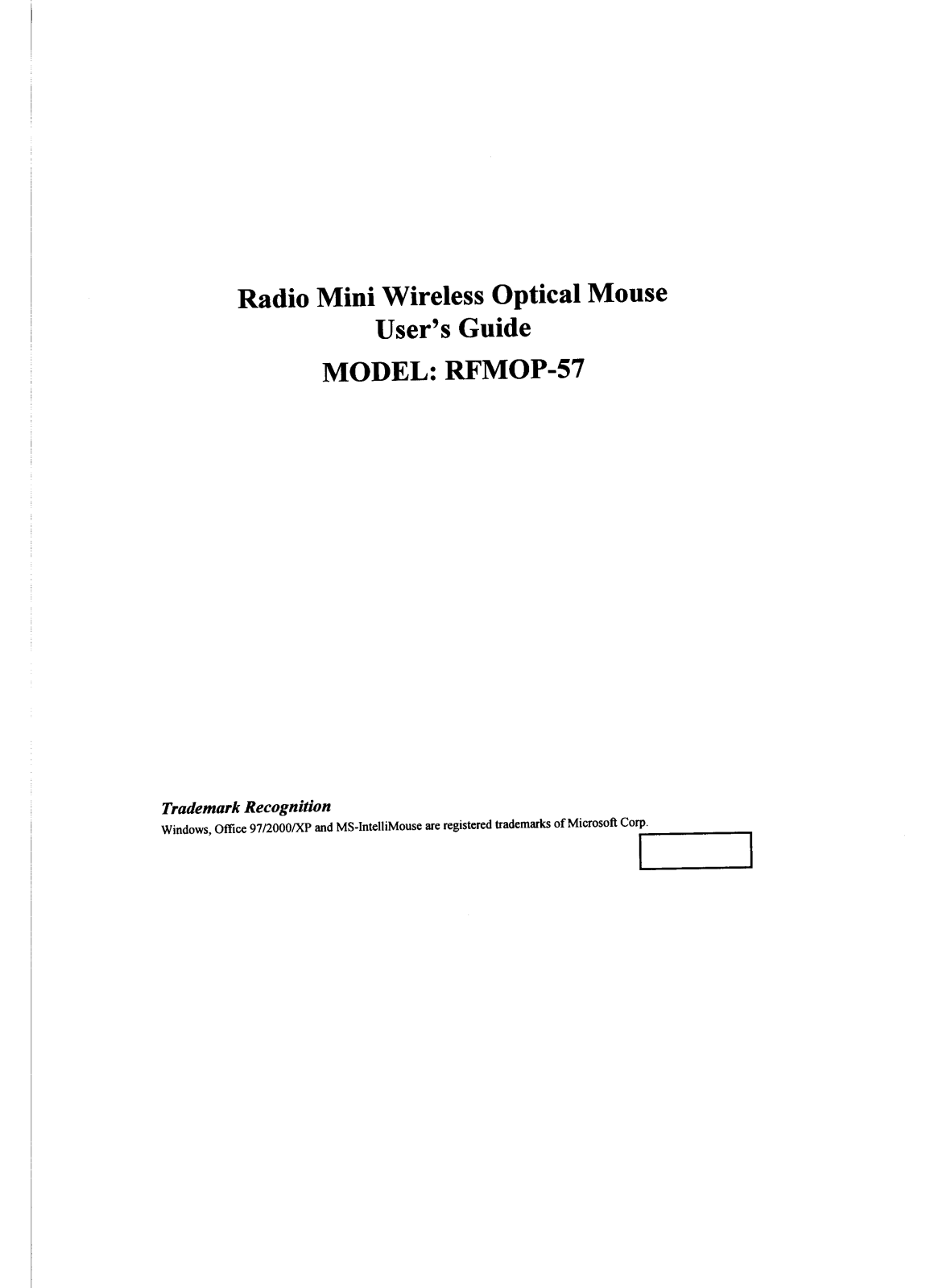 A4Tech RMOP57 User Manual