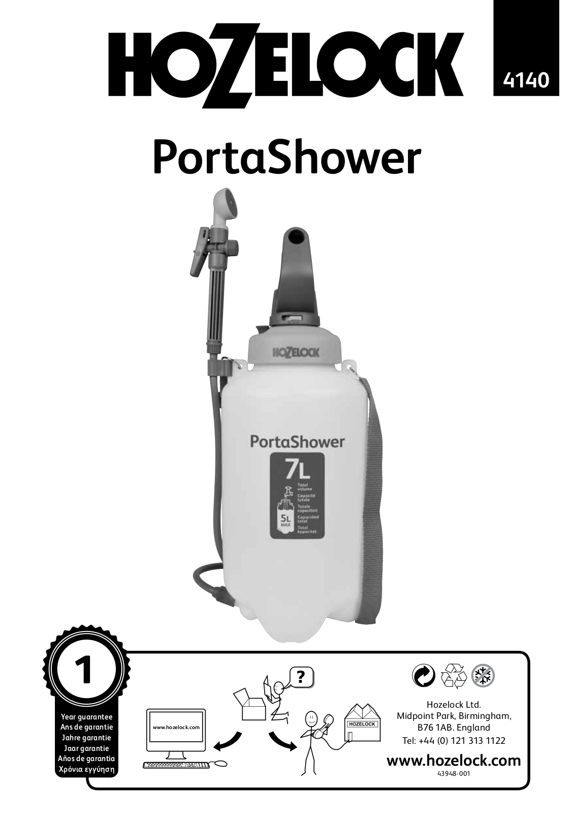 Hozelock 4140, PortaShower User Manual
