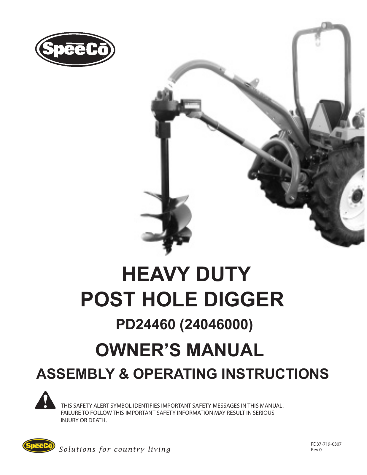 Speeco PD24460 V2012 User Manual