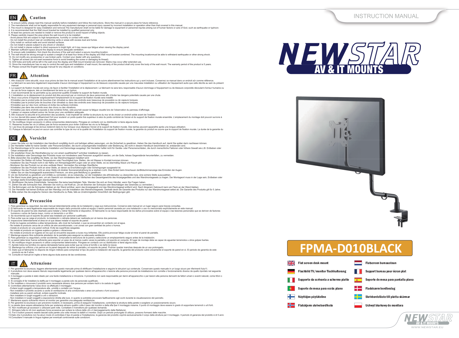 Newstar FPMA-D010BLACK User Manual